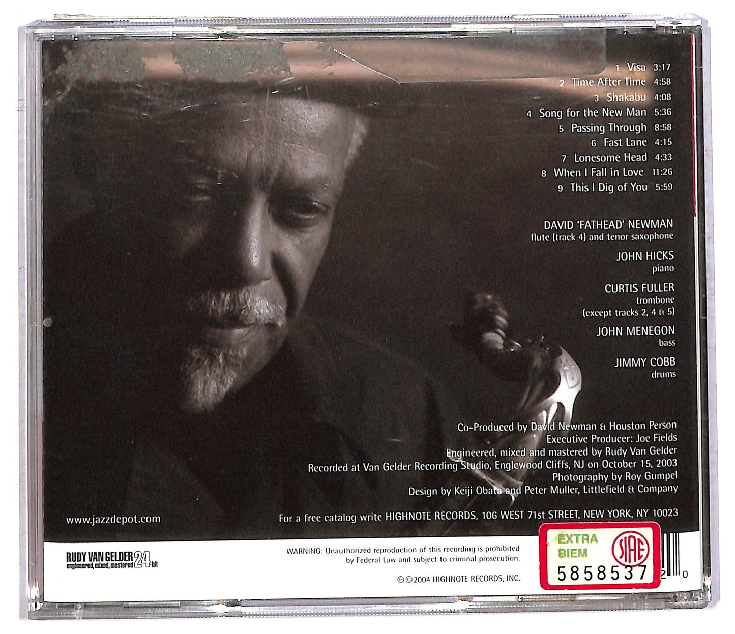 EBOND David Fathead Newman - Song For The New Man CD CD091904