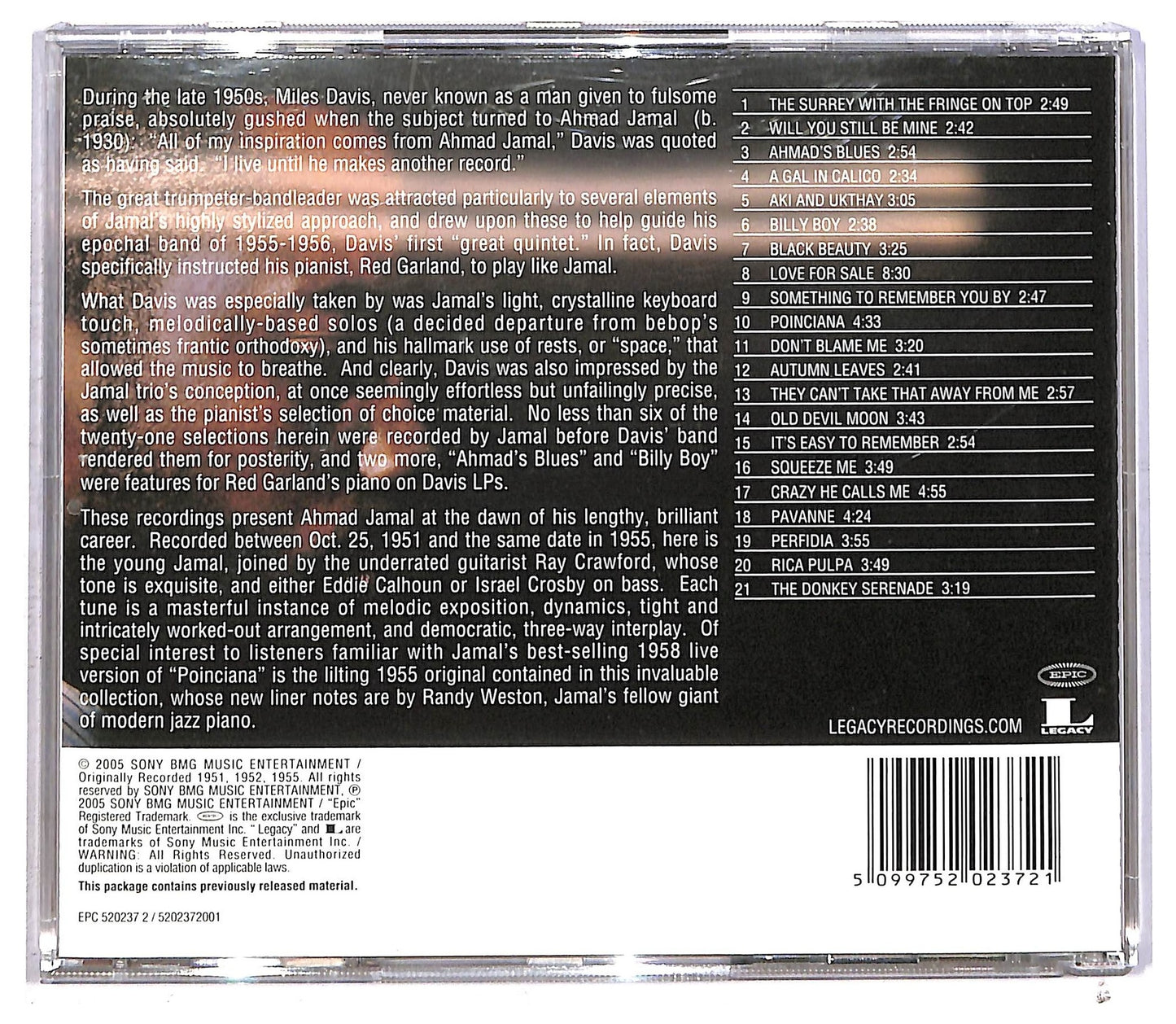 EBOND Ahmad Jamal - The Legendary OKEH & Epic Recordings CD CD091908