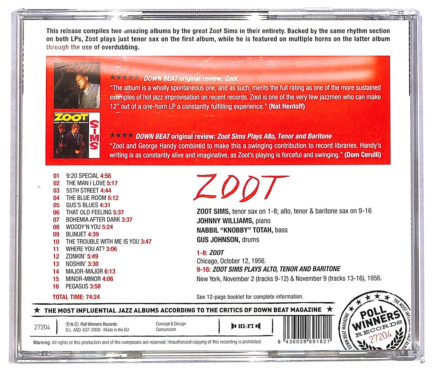 EBOND Zoot Sims Quartet - Zoot CD CD091910