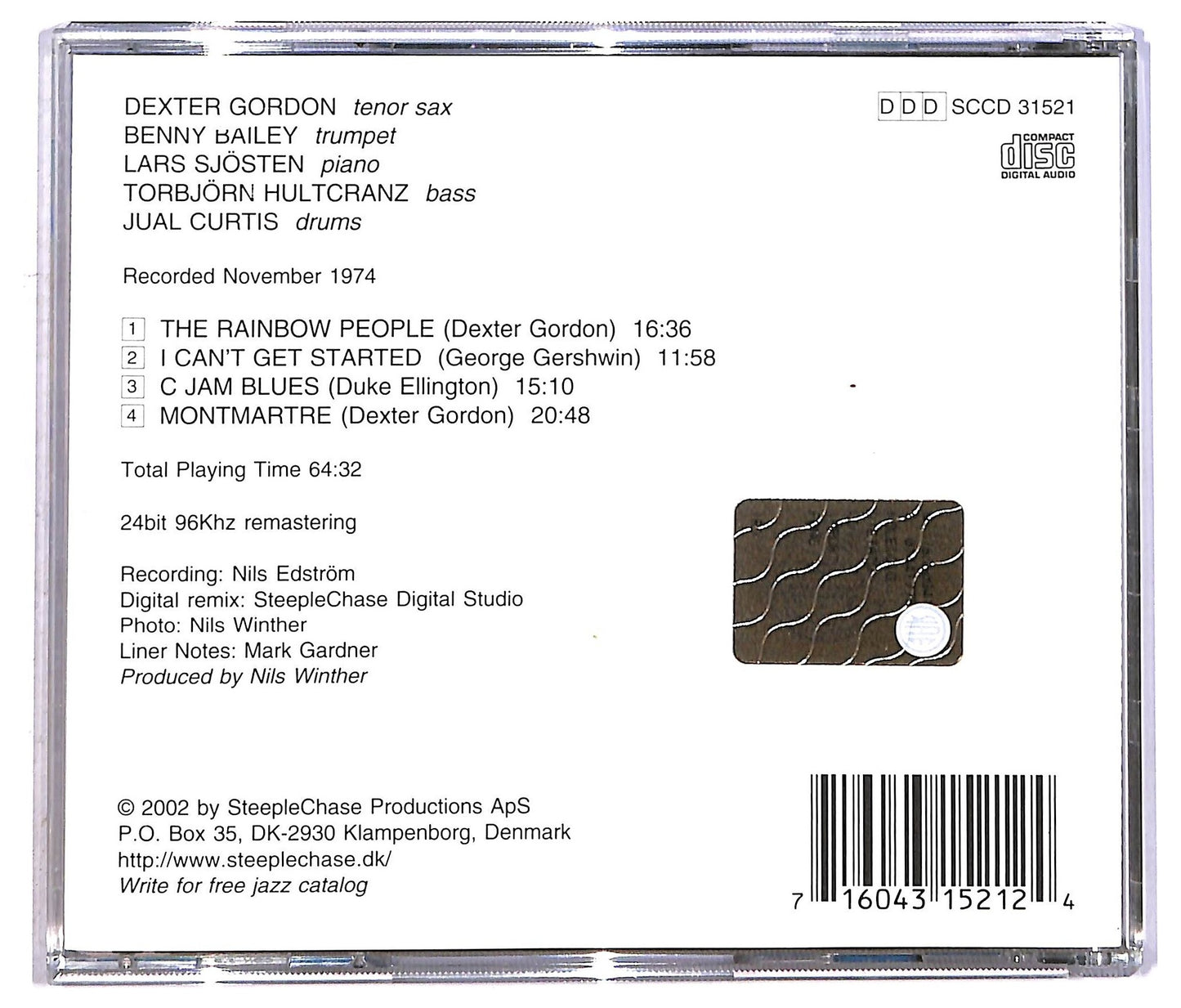 EBOND Dexter Gordon - Benny Bailey - The Rainbow People CD CD091913