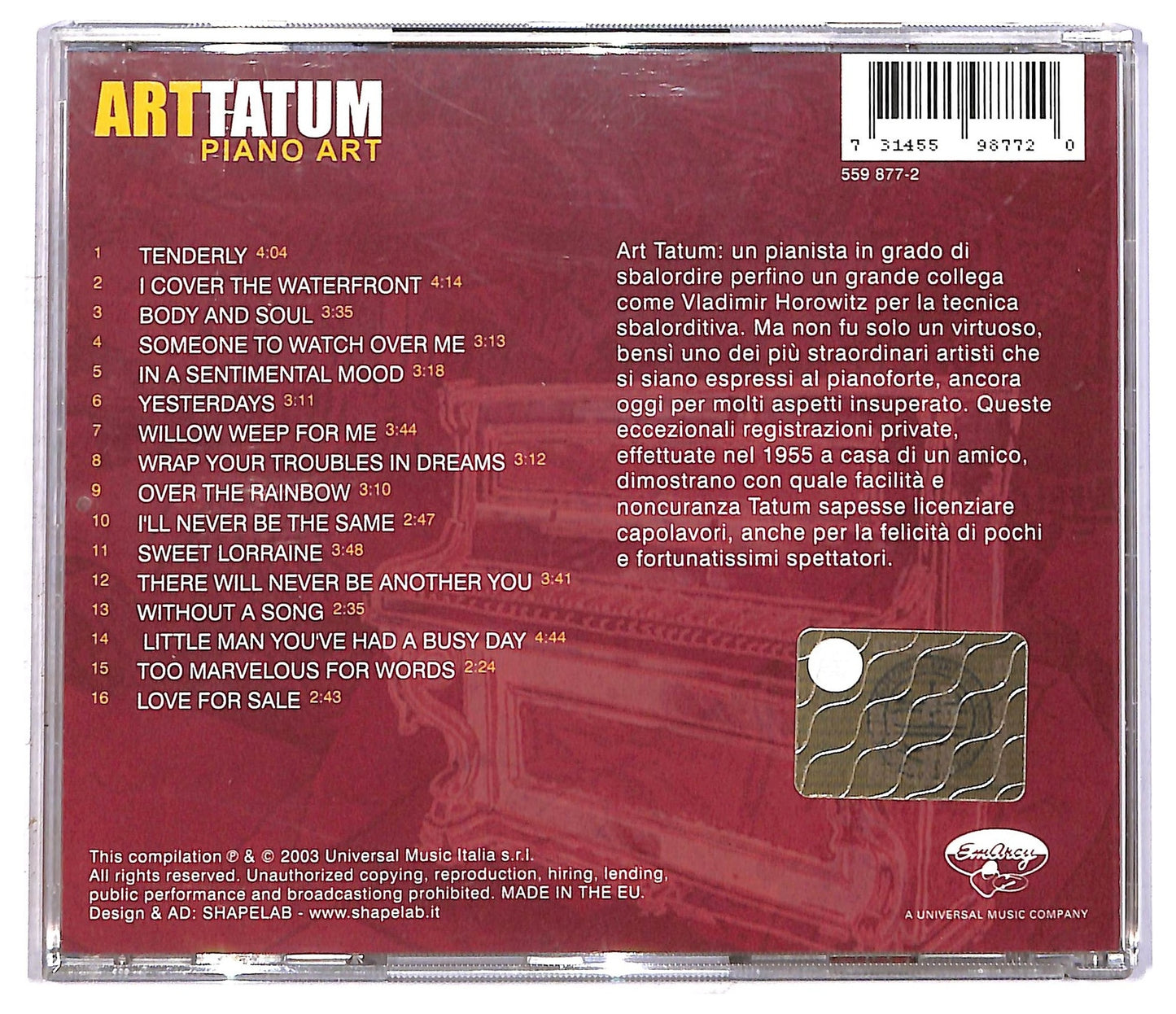 EBOND Art Tatum - Piano Art CD CD091940