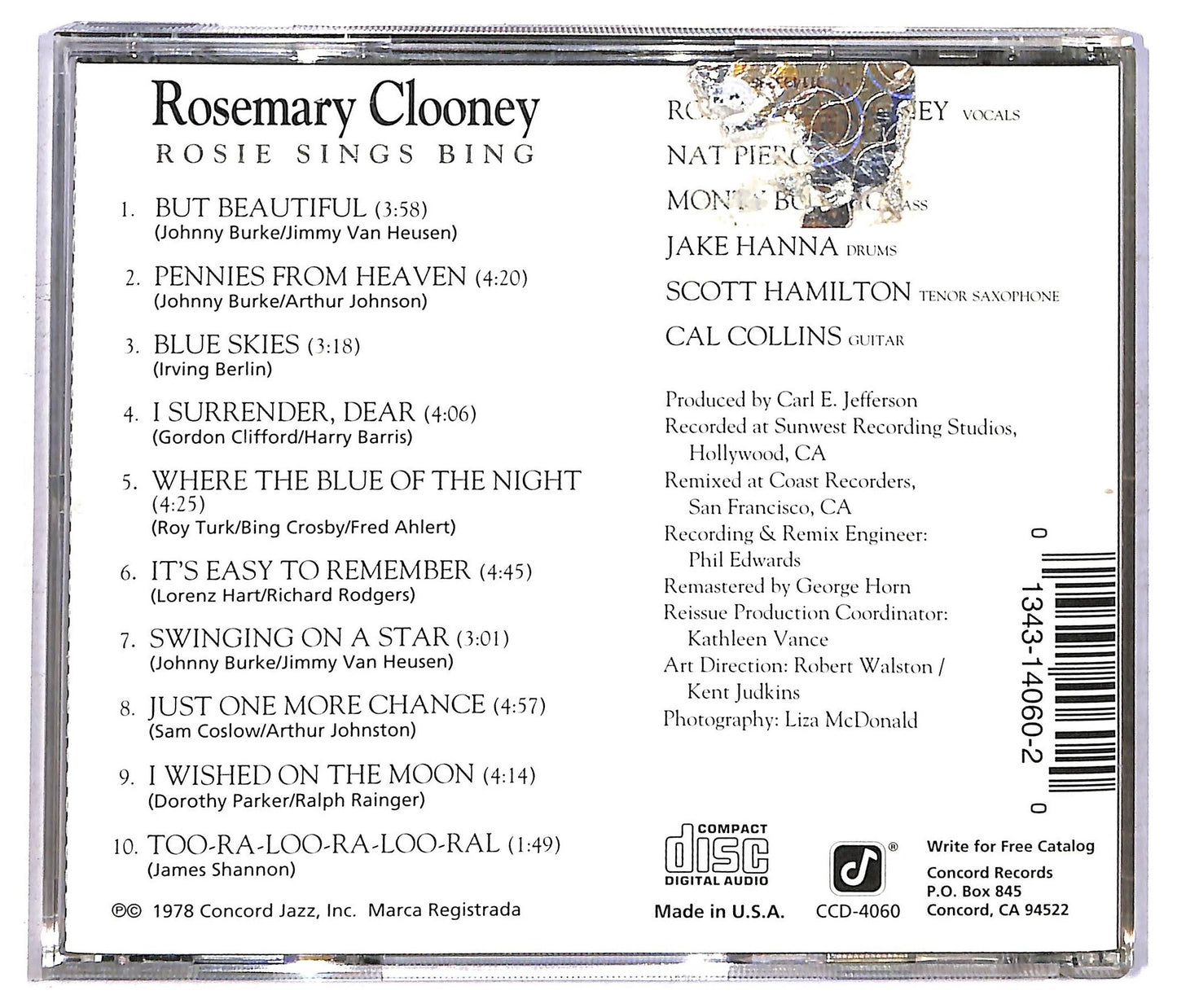 EBOND Rosemary Clooney - Rosie Sings Bing CD CD091950