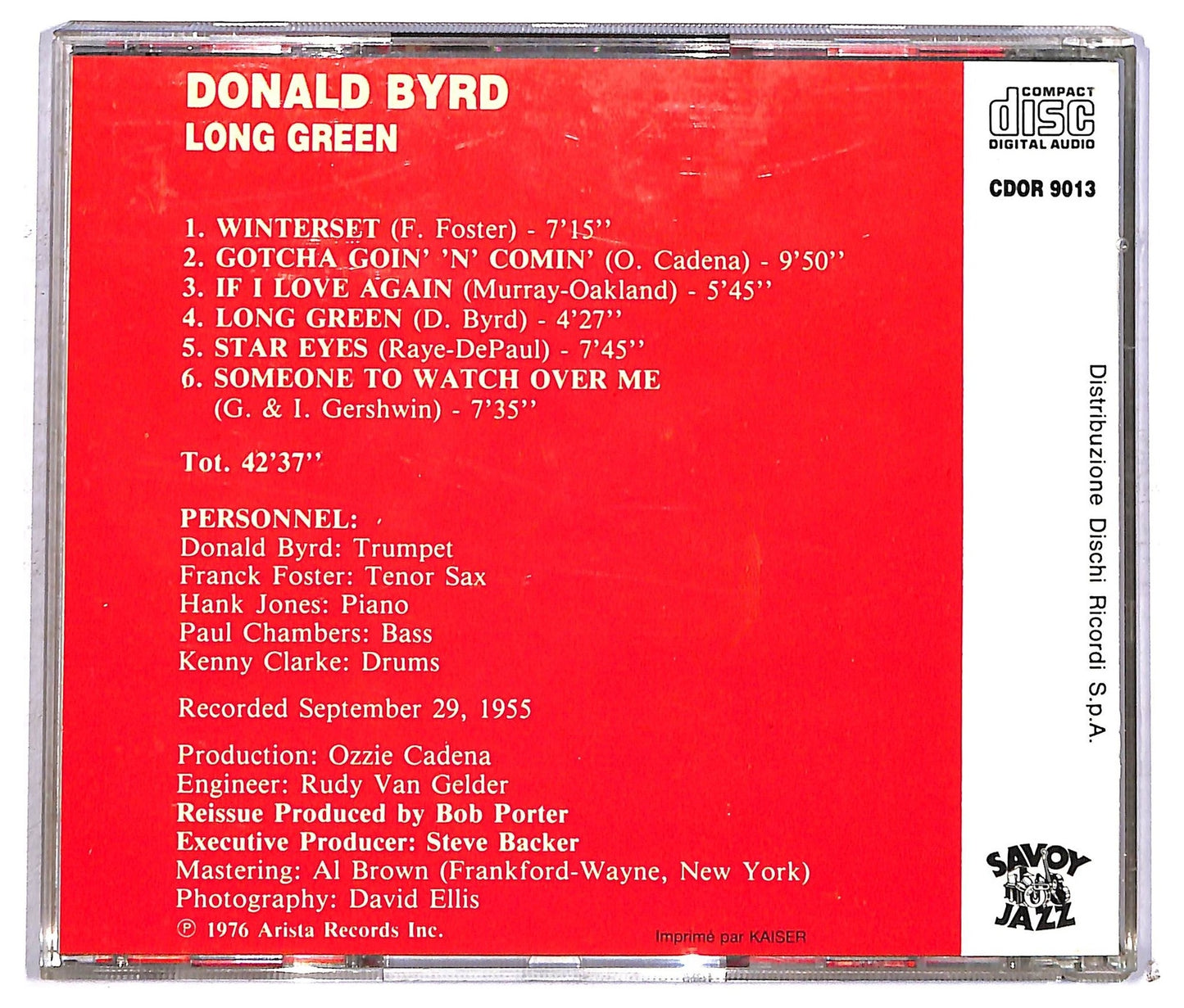 EBOND Donald Byrd - Long Green CD CD091956