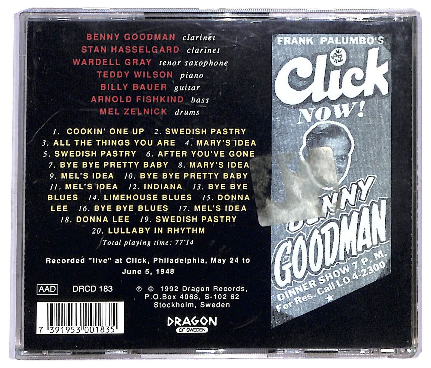 EBOND Stan Hasselgard & Benny Goodman - At Click, 1948 CD CD092024