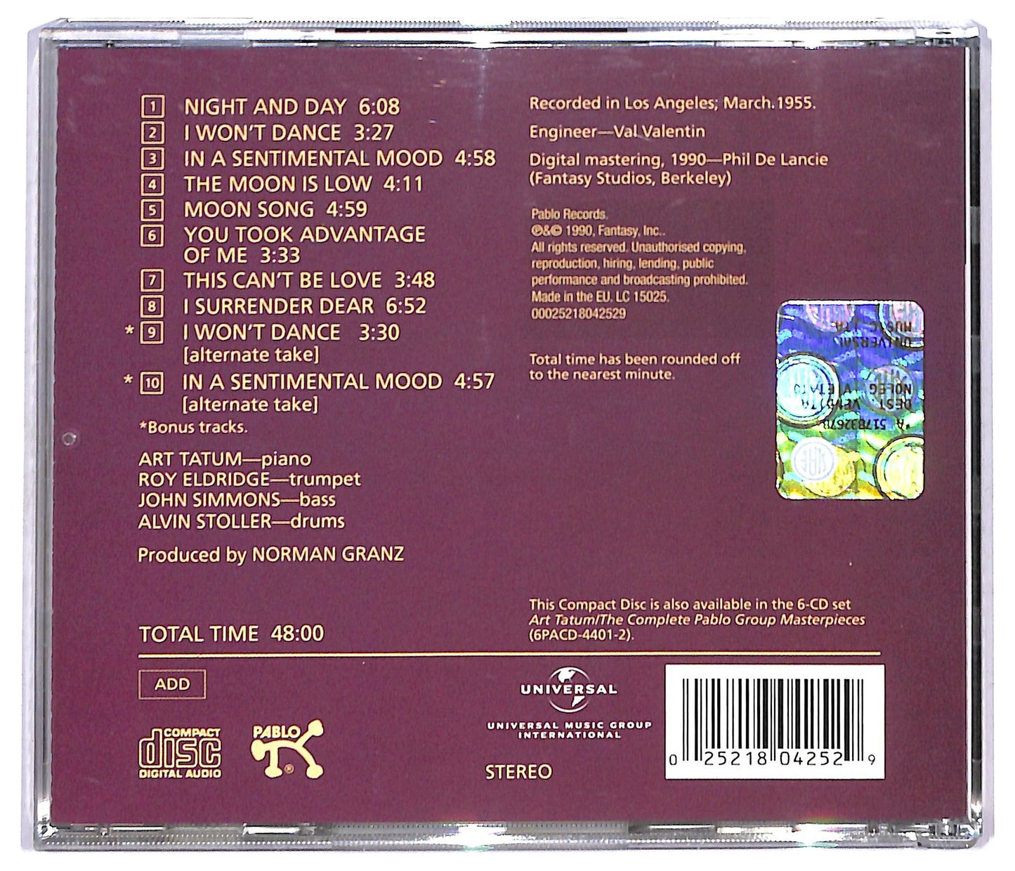 EBOND Art Tatum - The Tatum Group Masterpieces, Vol. 2 CD CD092026