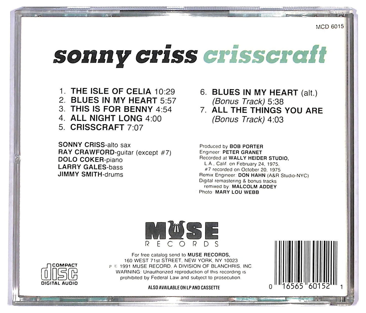 EBOND Sonny Criss - Crisscraft CD CD092043