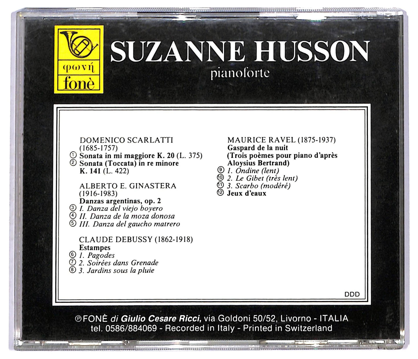 EBOND Suzanne Husson - Scarlatti, Ginastera, Debussy, Ravel - Pianoforte CD CD092062