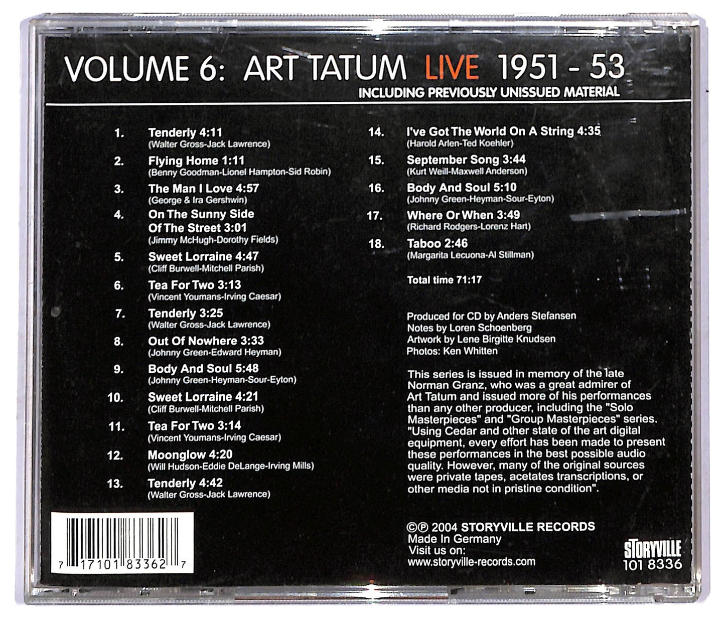 EBOND Art Tatum - Art Tatum Live 1951-53, Volume 6 CD CD092101