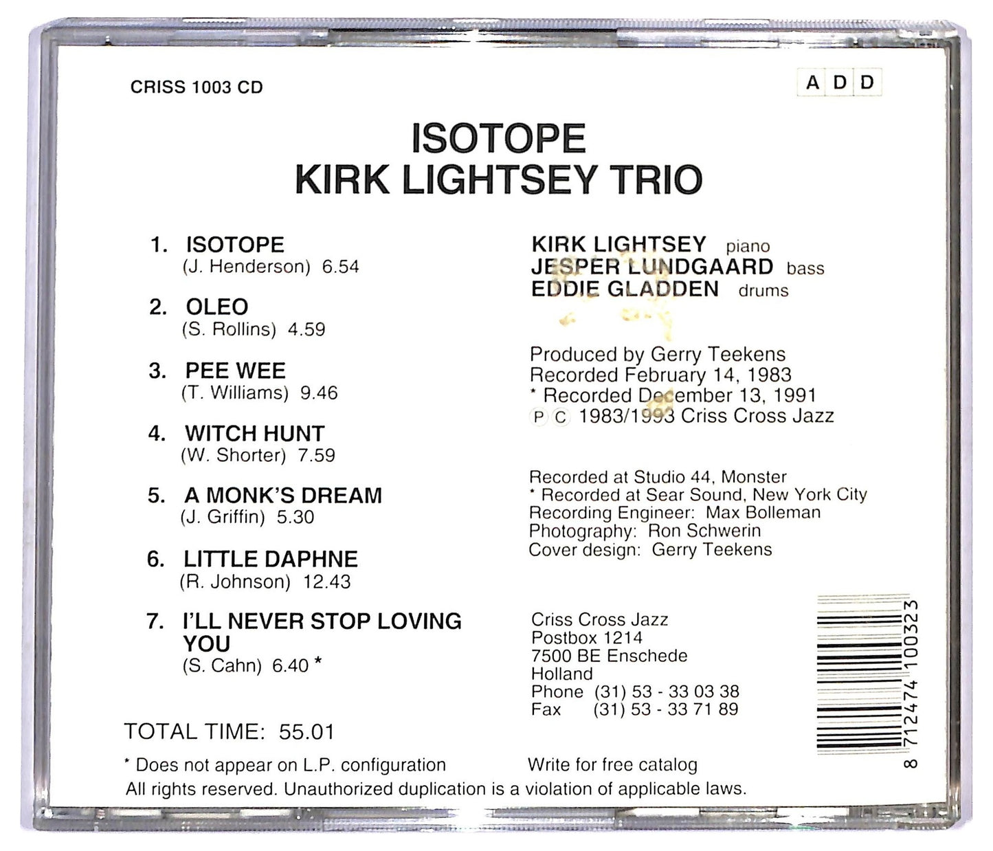 EBOND Kirk Lightsey, Kirk Lightsey Trio - Isotope CD CD092122