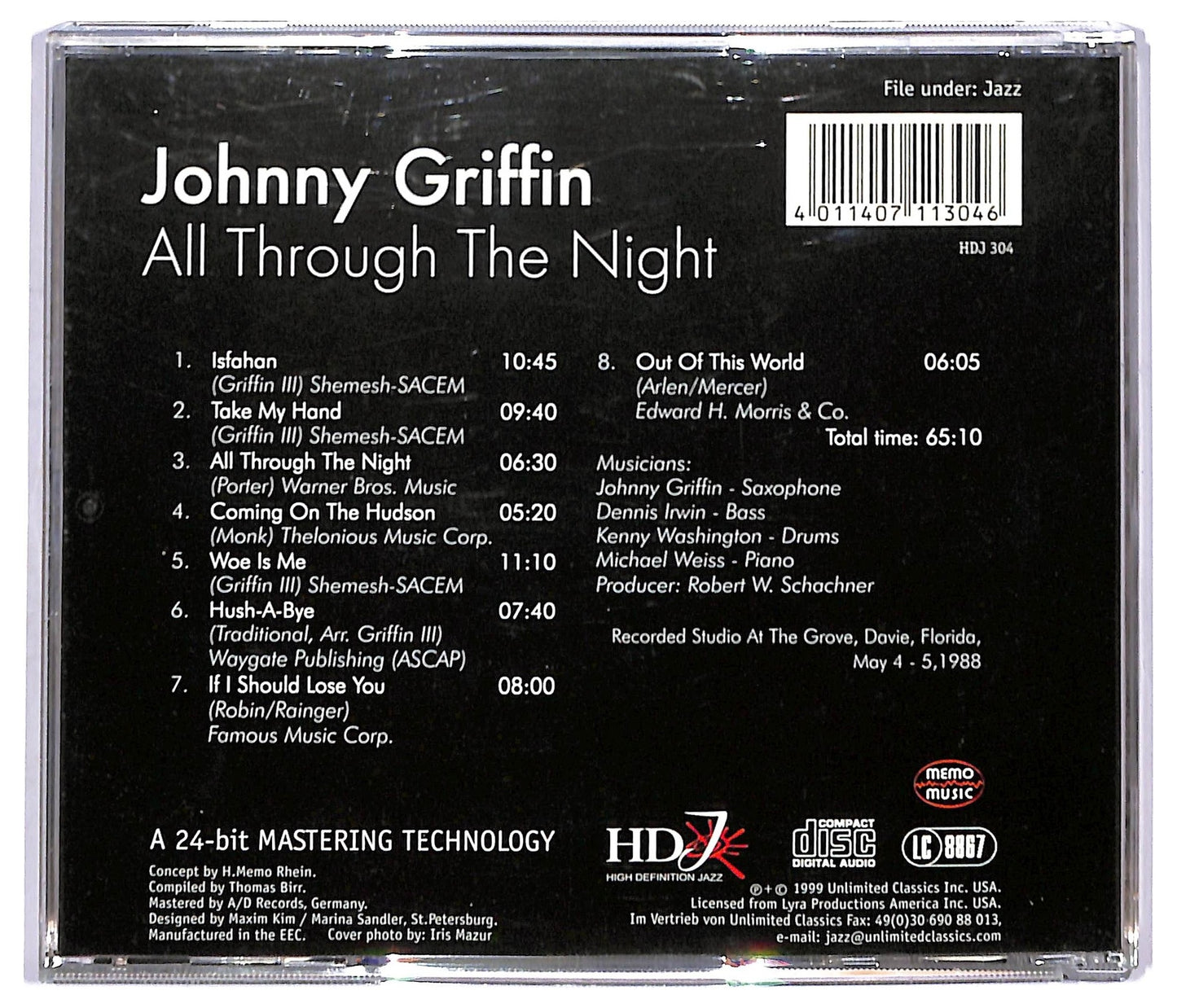 EBOND Johnny Griffin - All Through The Night CD CD092205