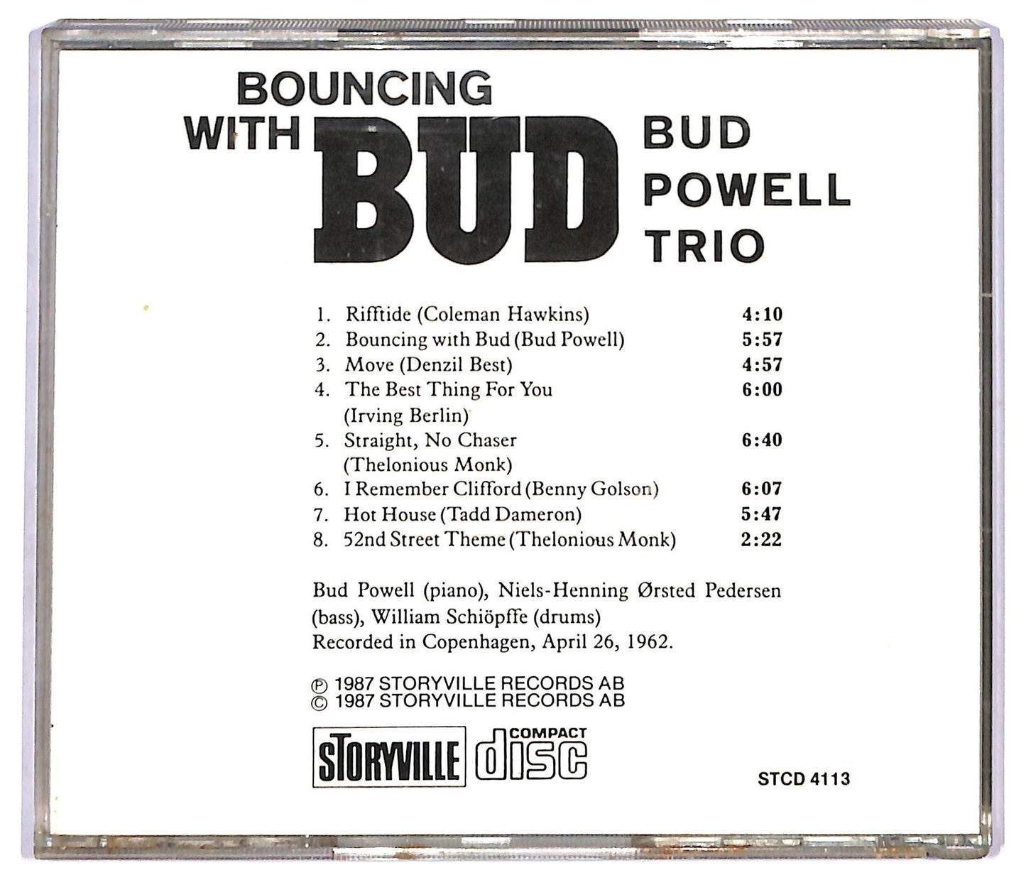 EBOND Bud Powell Trio - Bouncing With Bud CD CD092207