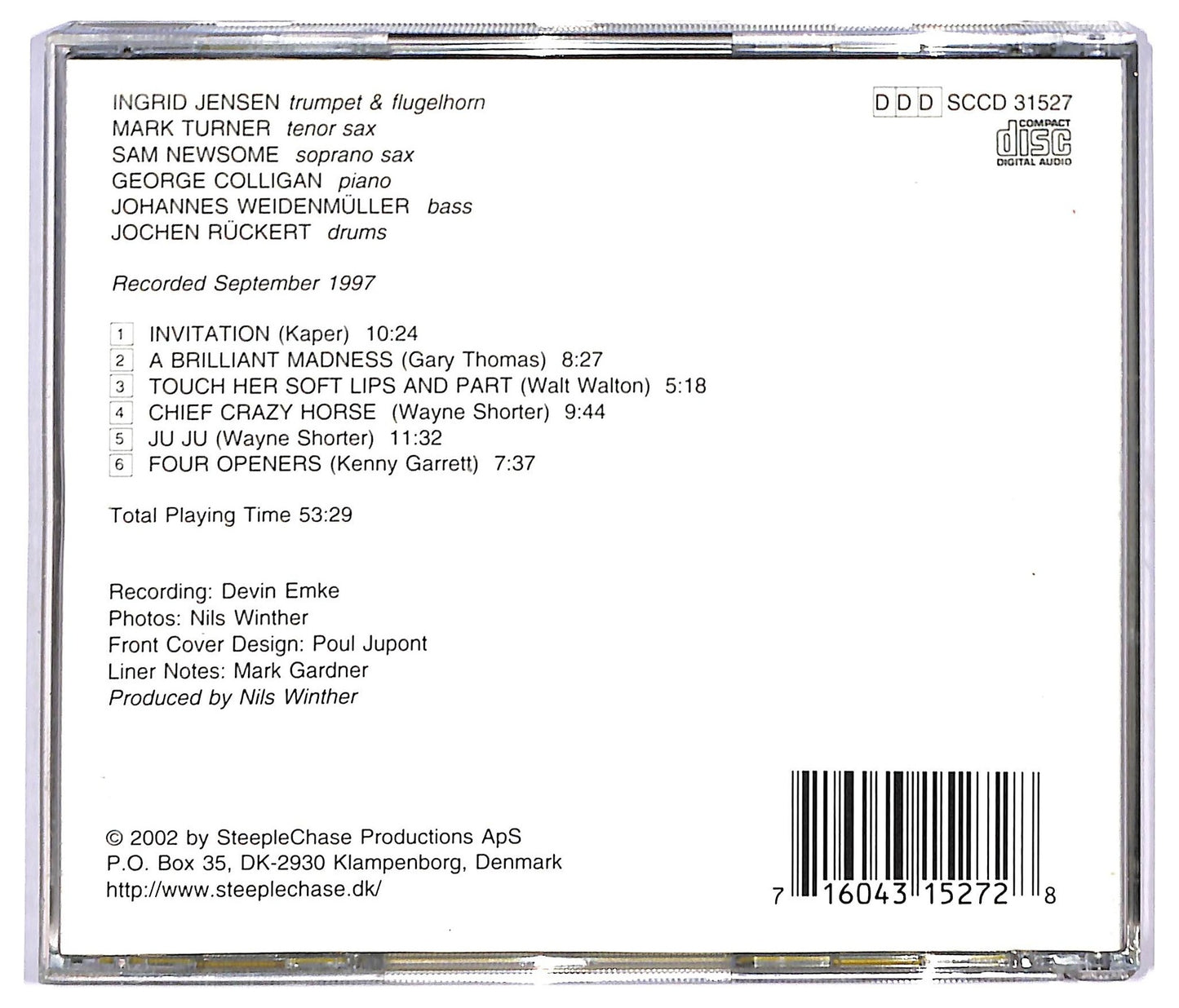 EBOND Mark Turner Sam Newsome, Ingrid Jensen - Jam Session Vol. 4 CD CD092239