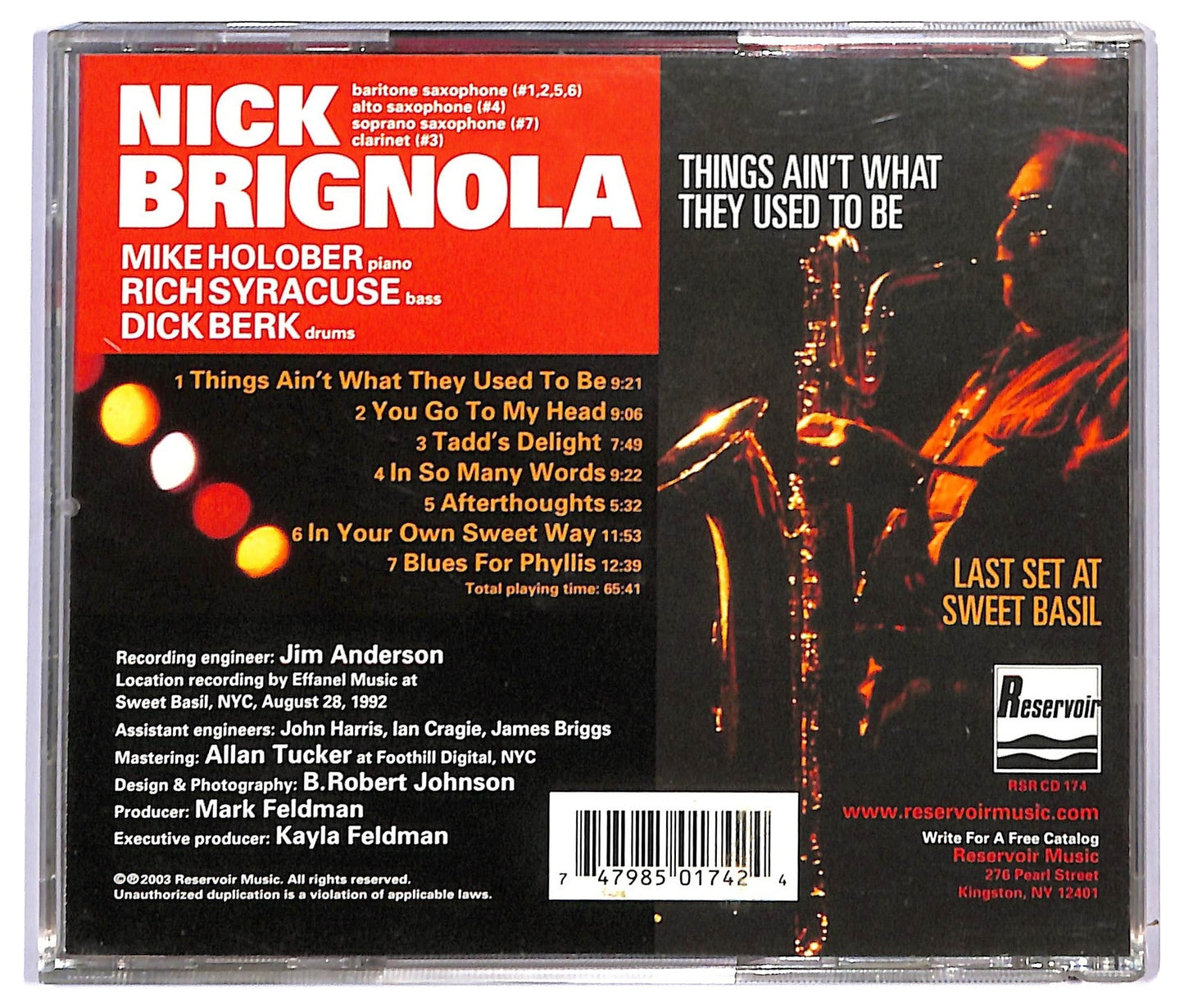 EBOND Nick Brignola - Things Ain't What They Used To Be CD CD092250