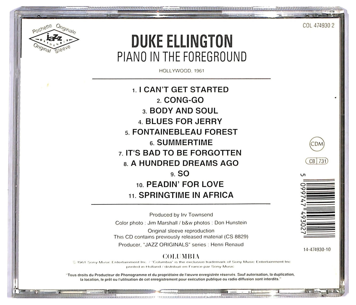 EBOND Duke Ellington - Piano In The Foreground CD CD092251