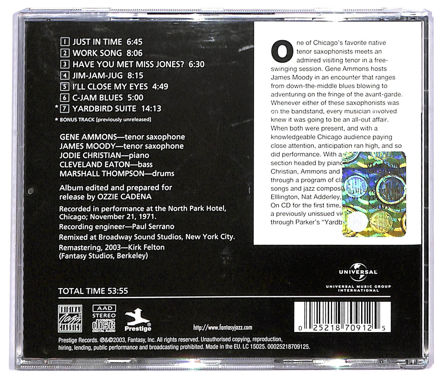 EBOND Ammons & Moody - Chicago Concert CD CD092258