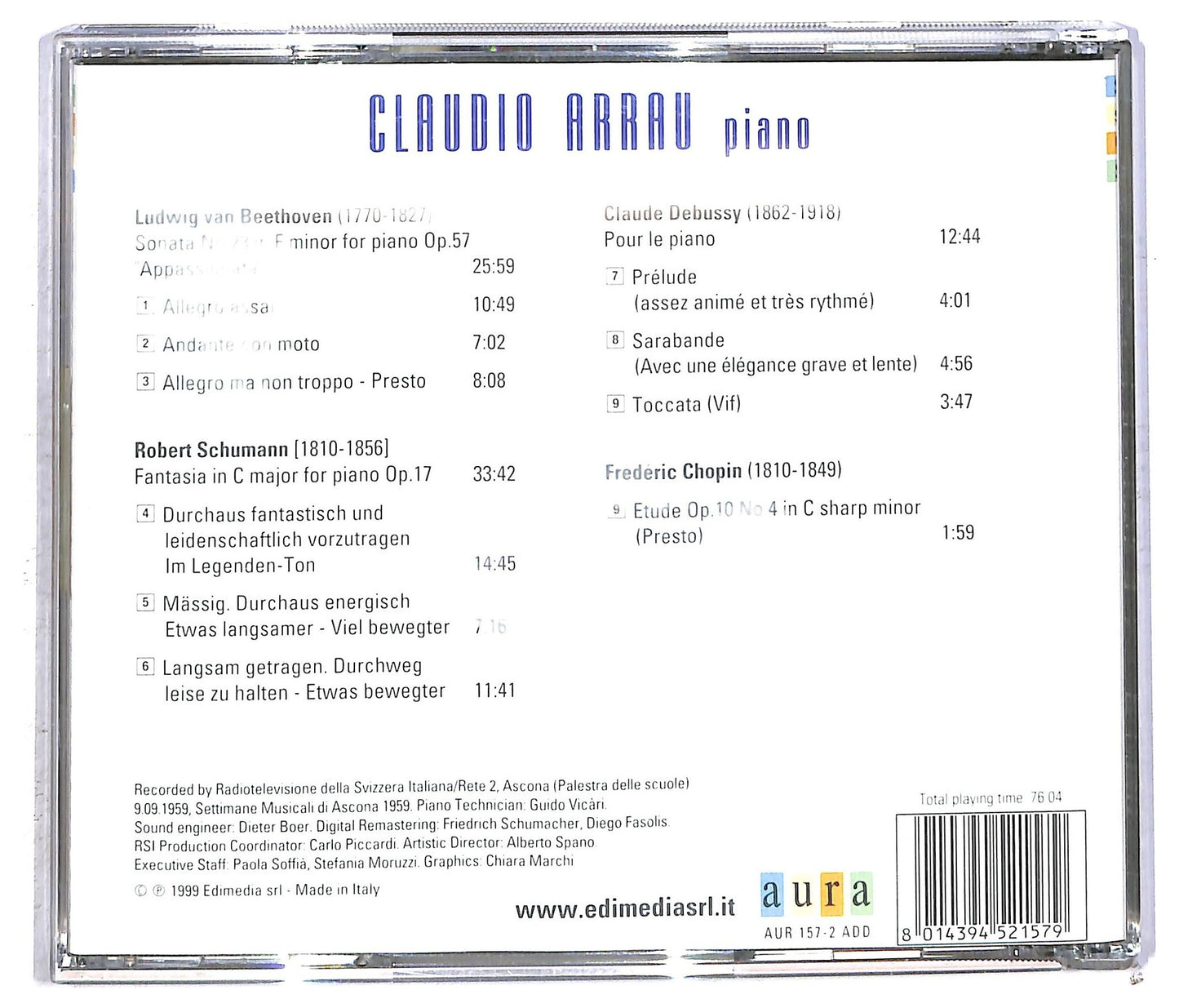 EBOND Claudio Arrau - Piano CD CD092335
