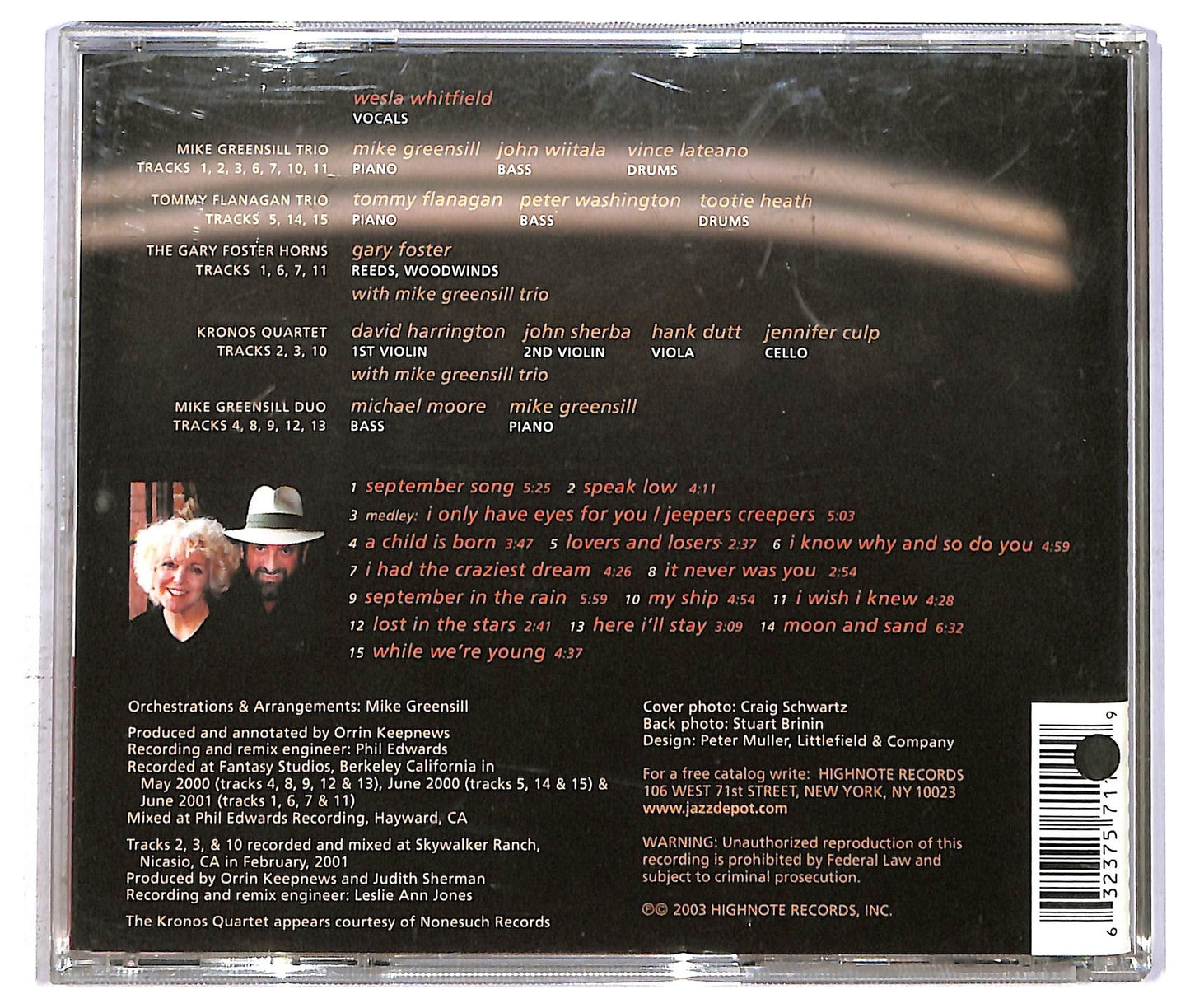 EBOND Wesla Whitfield - September Songs CD CD092411