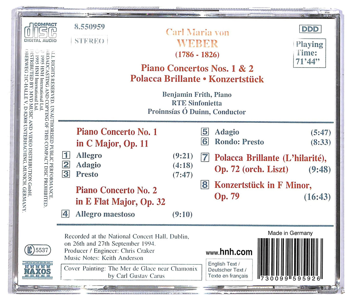 EBOND Weber - Piano Concertos Nos. 1 And 2 Polacca Brillante Konzertstuck CD CD092426