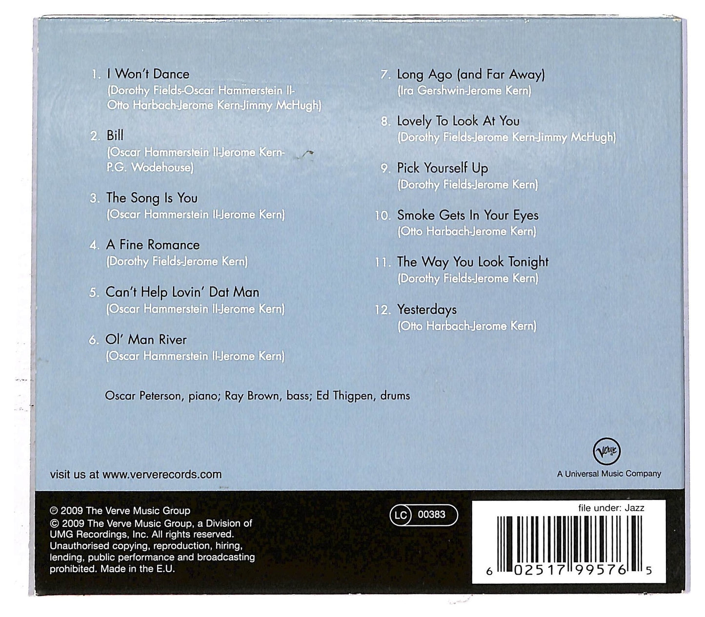 EBOND Oscar Peterson - Plays The Jerome Kern Songbook CD CD092453