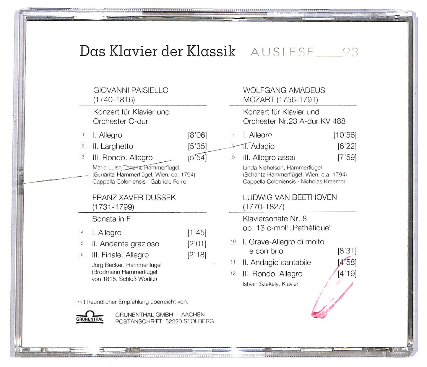 EBOND Das Klavier der Klassik - Auslese 93 CD CD092505