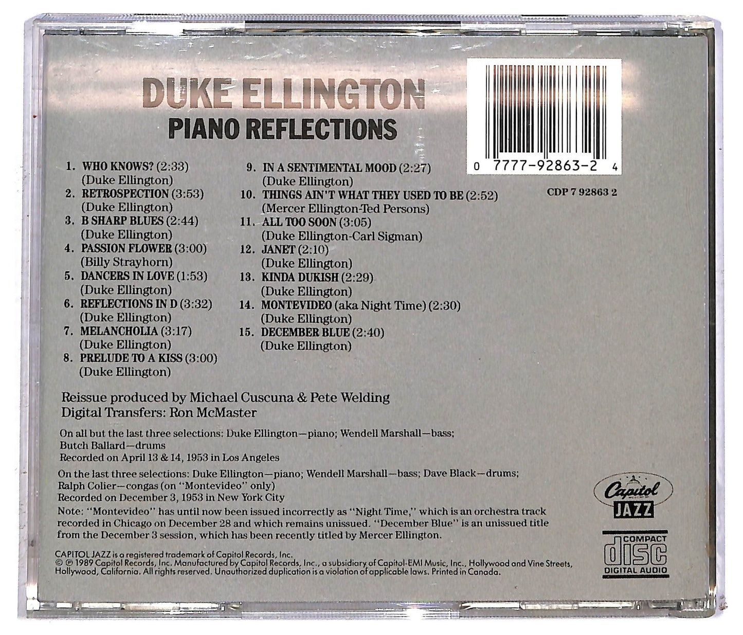 EBOND Duke Ellington - Piano Reflections CD CD092519