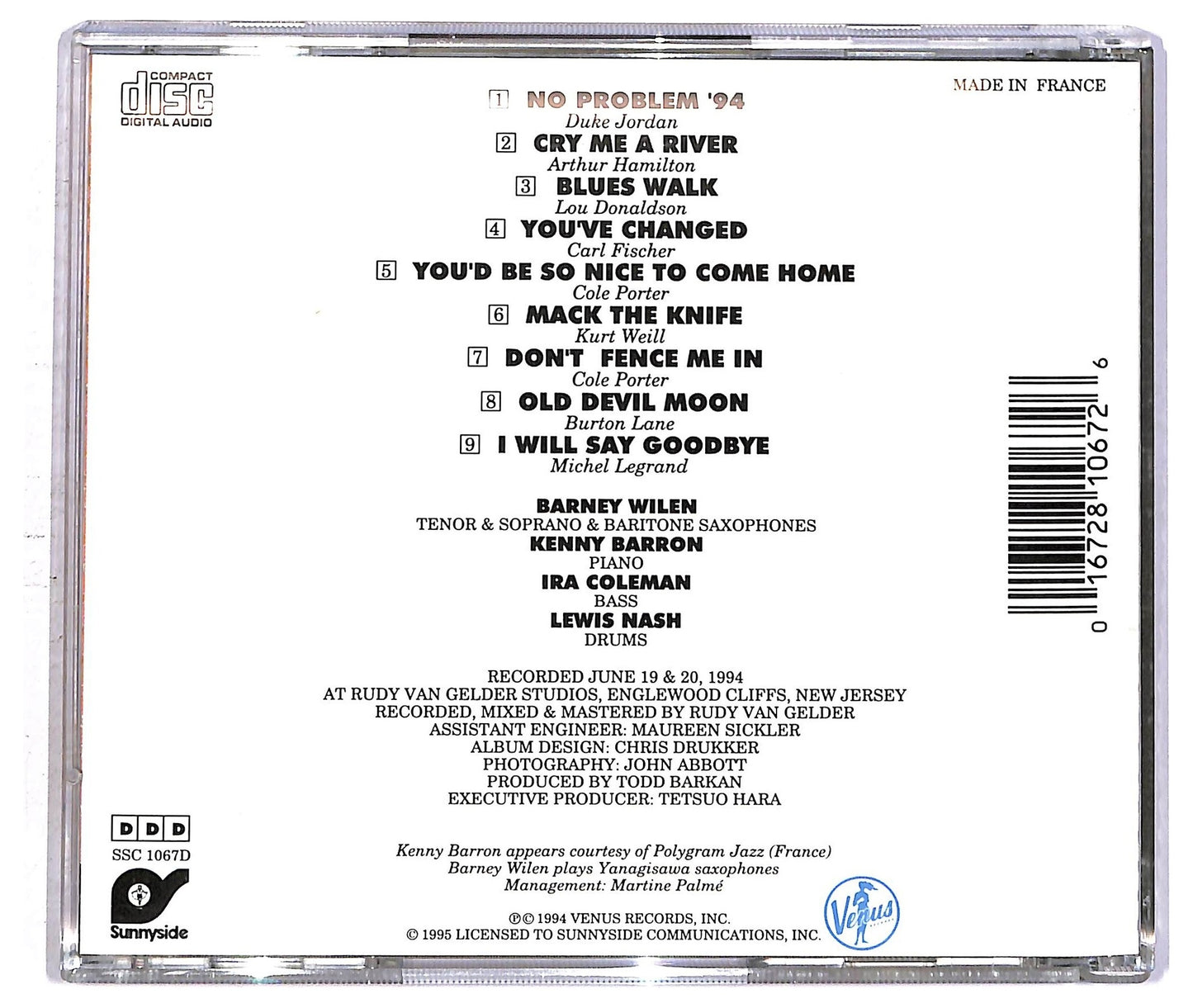 EBOND Barney Wilen - New York Romance CD CD092524