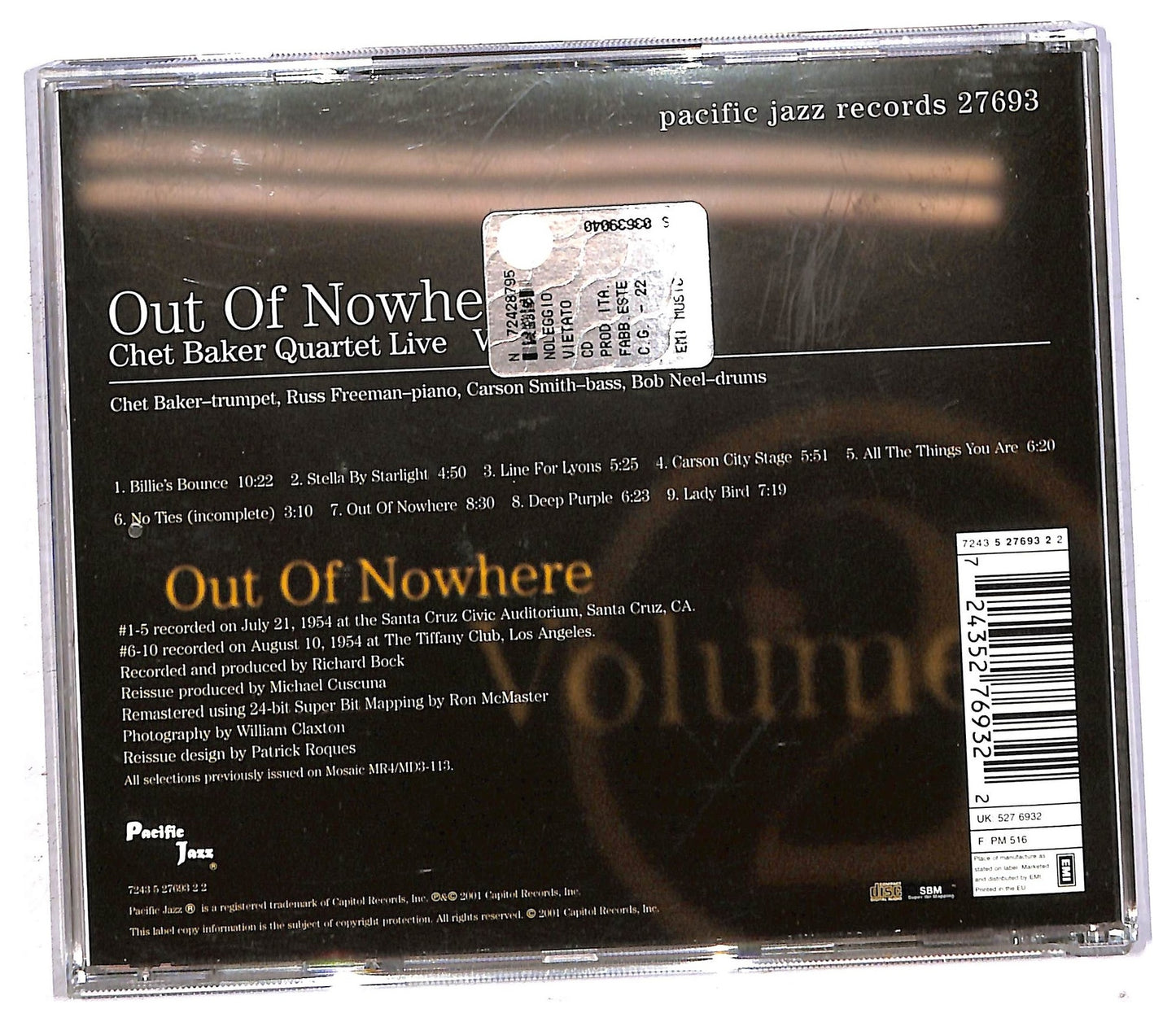 EBOND Chet Baker Quartet - Out Of Nowhere CD CD092559