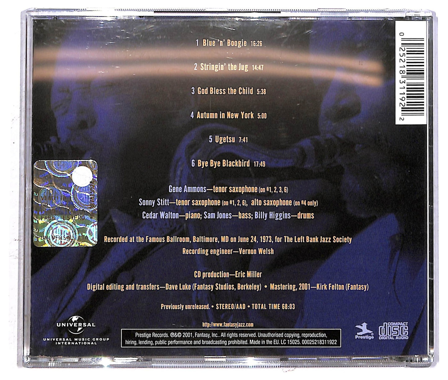 EBOND Gene Ammons & Sonny Stitt - God Bless Jug And Sonny CD CD092614