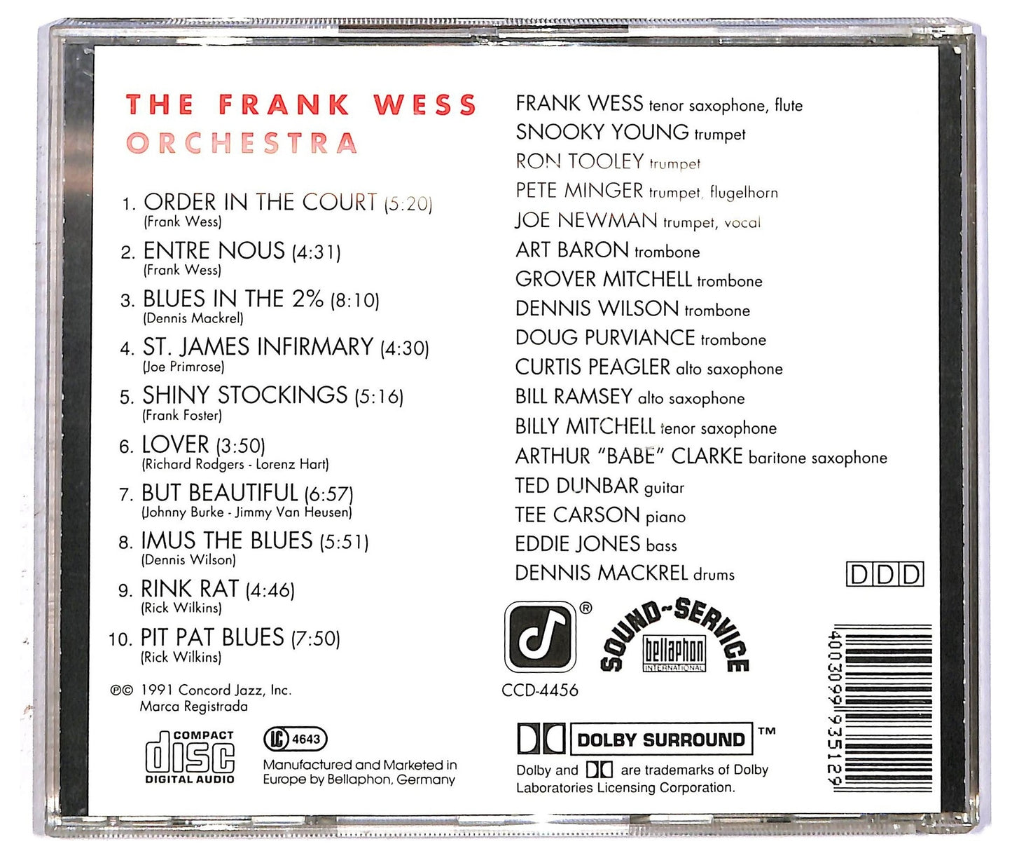 EBOND The Frank Wess Orchestra - Entre Nous CD CD092616