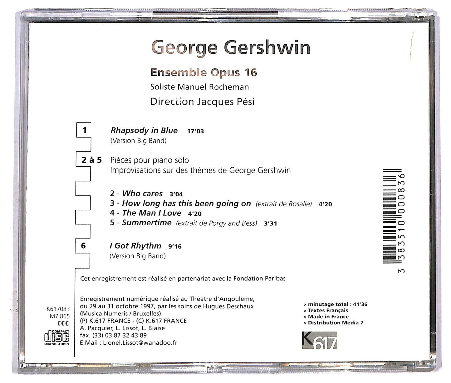 EBOND George Gershwin - Ensemble Opus 16 CD CD092646