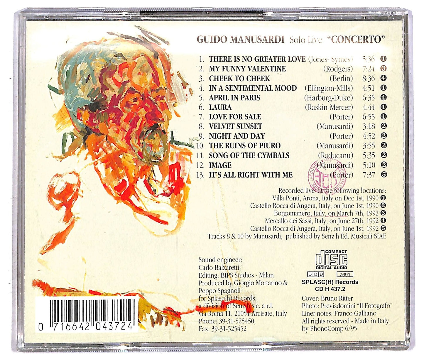 EBOND Guido Manusardi - Solo Live Concerto CD CD092663