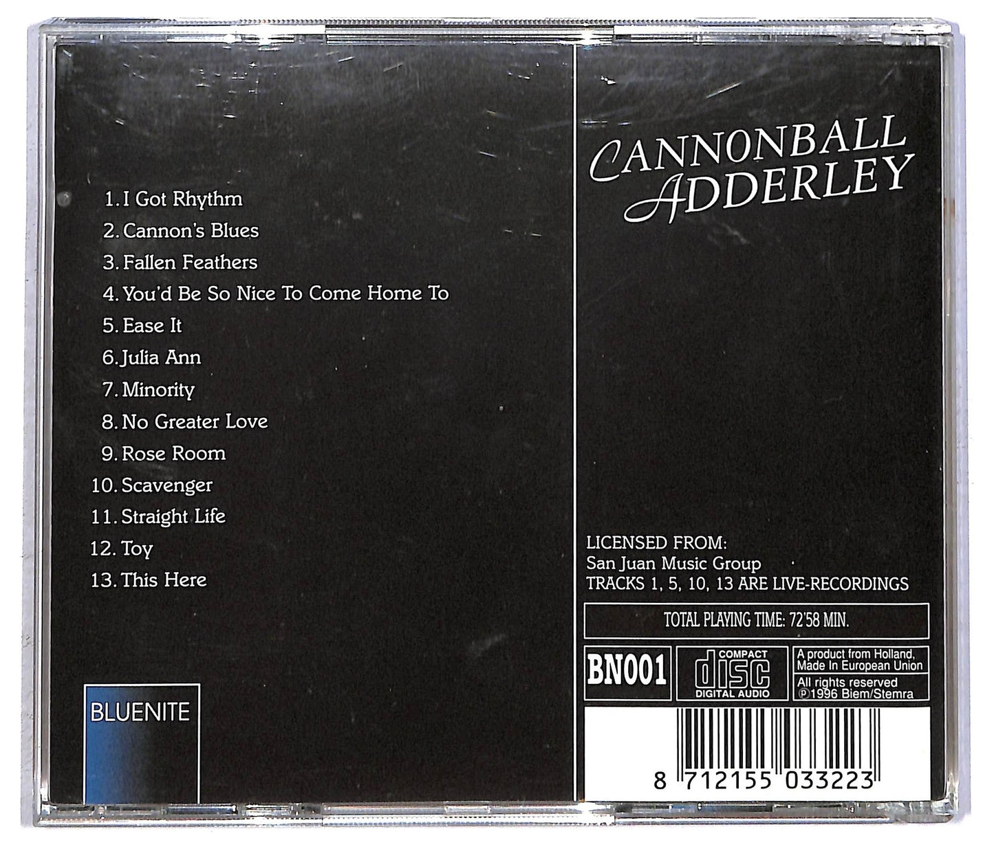 EBOND Cannonball Adderley - Bebop Jazz Classics CD CD092749