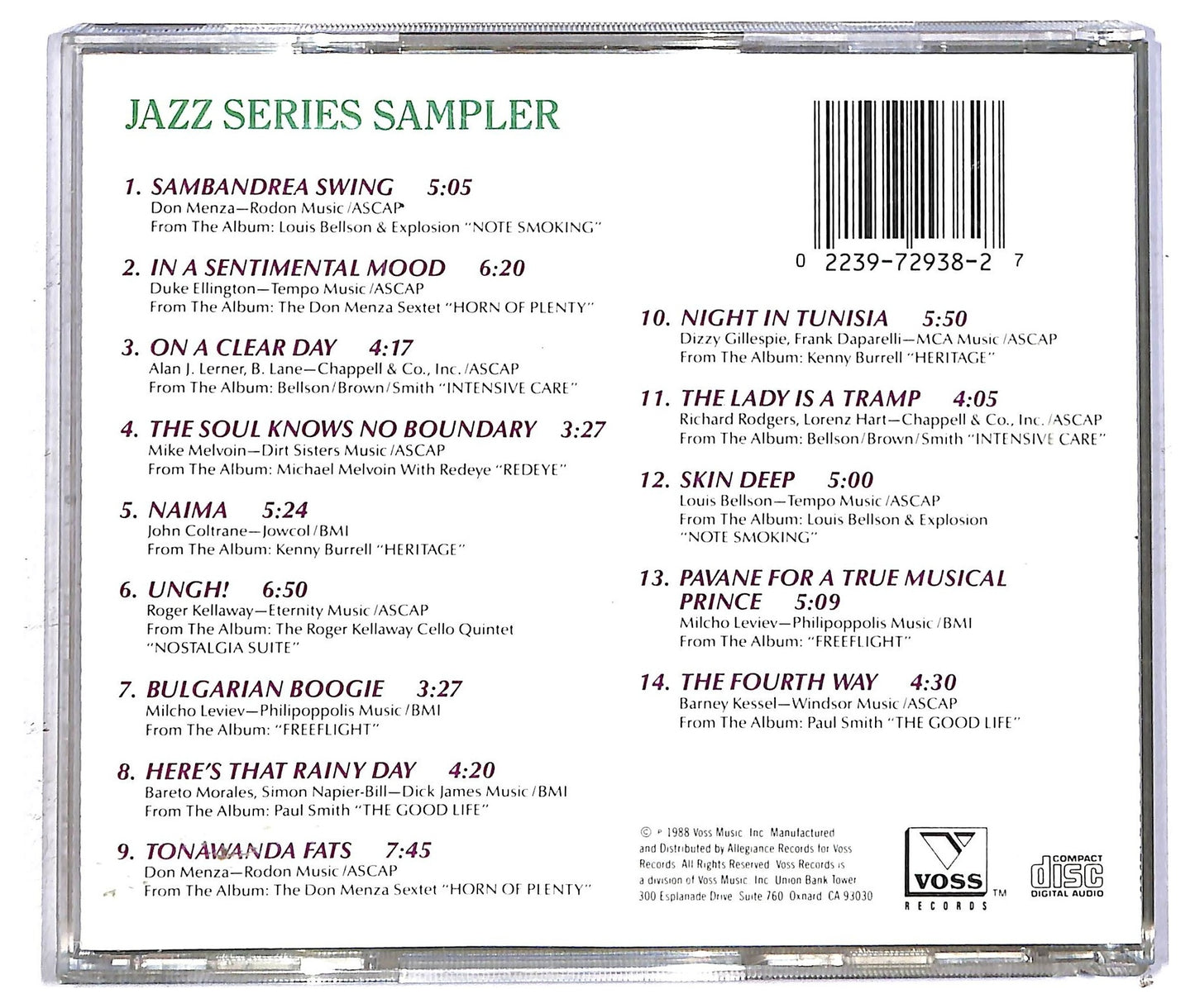 EBOND Various - Voss Records Jazz Series Sampler CD CD092761