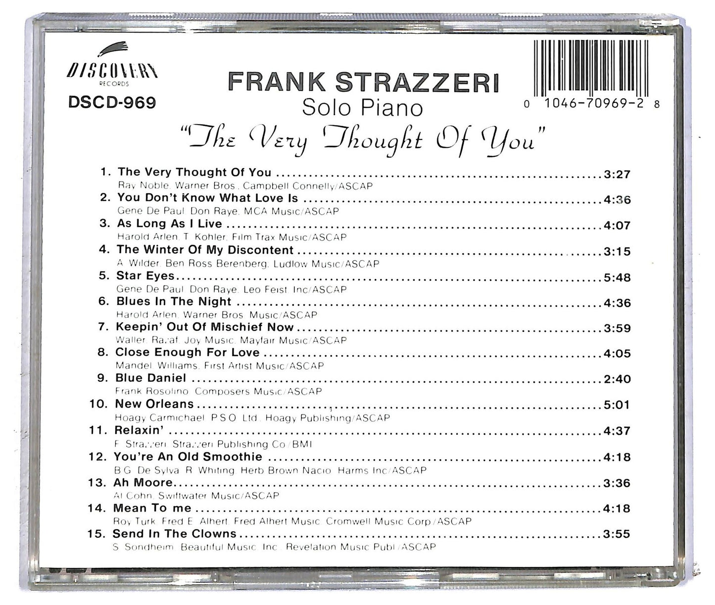 EBOND Frank Strazzeri -The Very Thought Of You CD CD092810