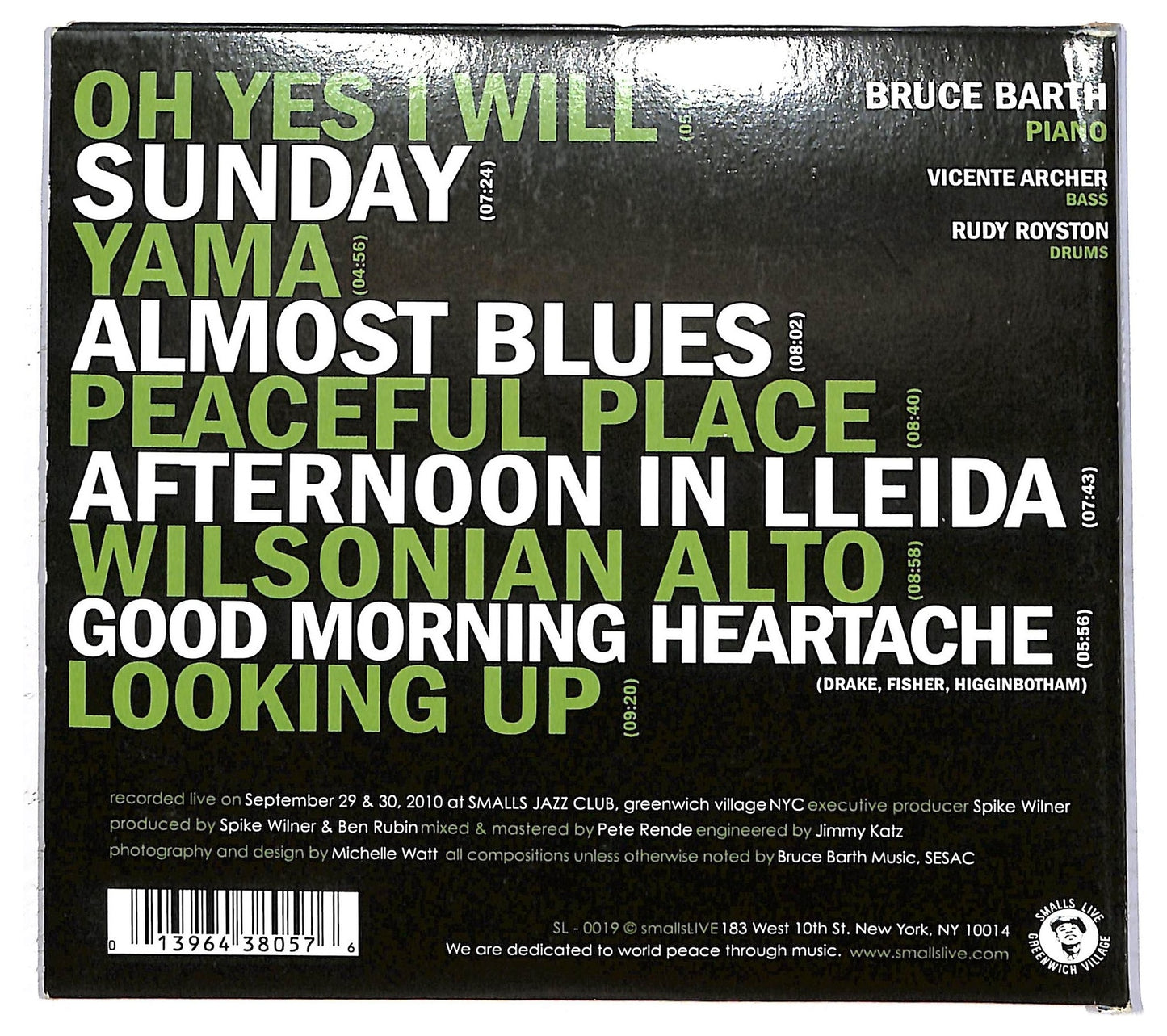 EBOND Bruce Barth Trio - Live At Smalls CD CD092837