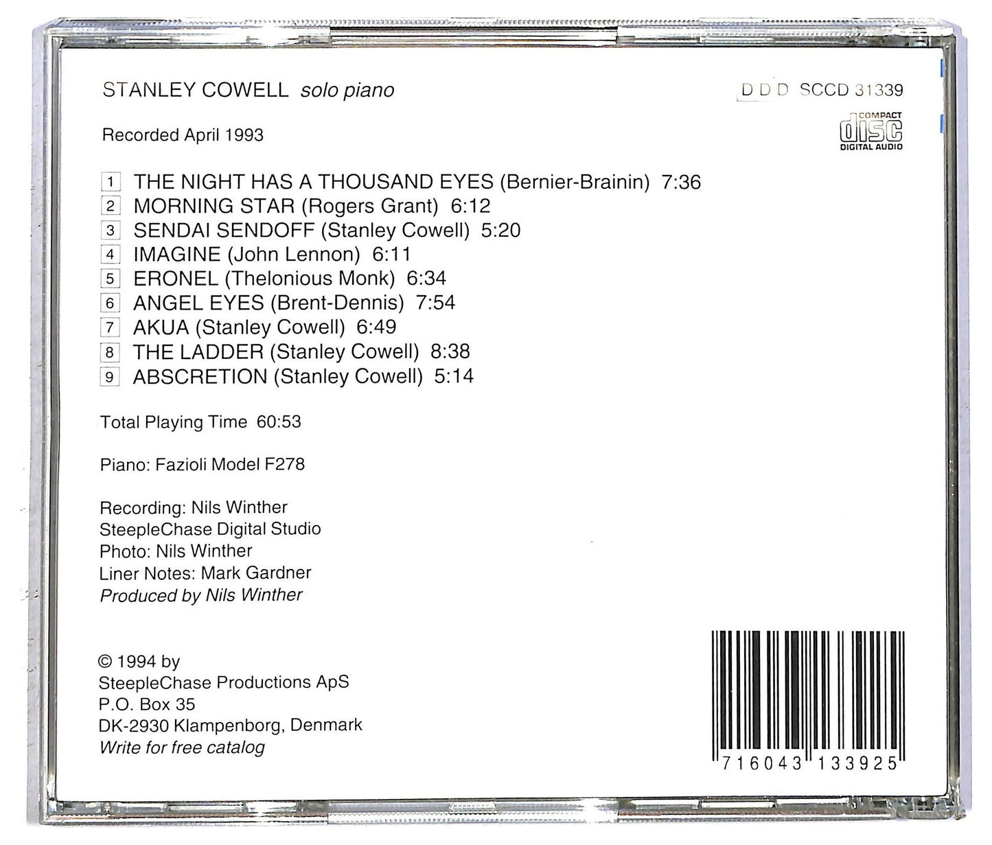 EBOND Stanley Cowell - Angel Eyes CD CD092844