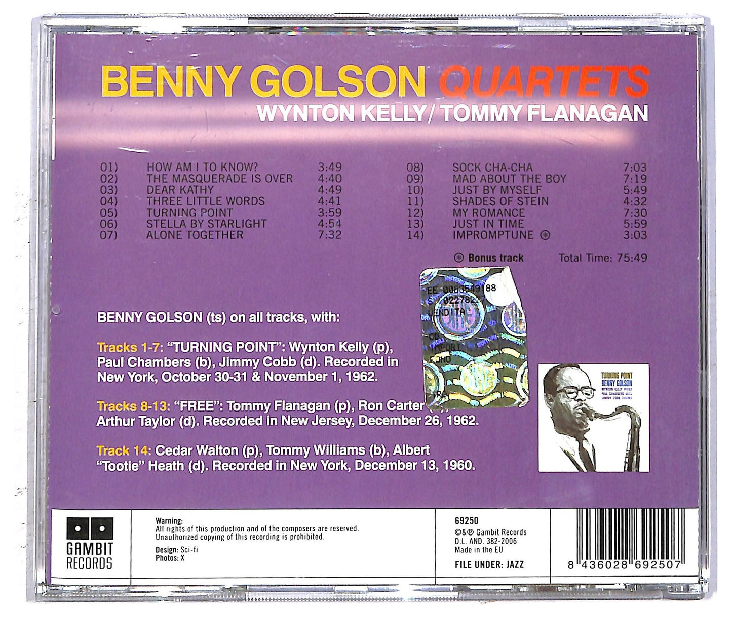 EBOND Benny Golson, Wynton Kelly Tommy Flanagan - Quartets CD CD092932