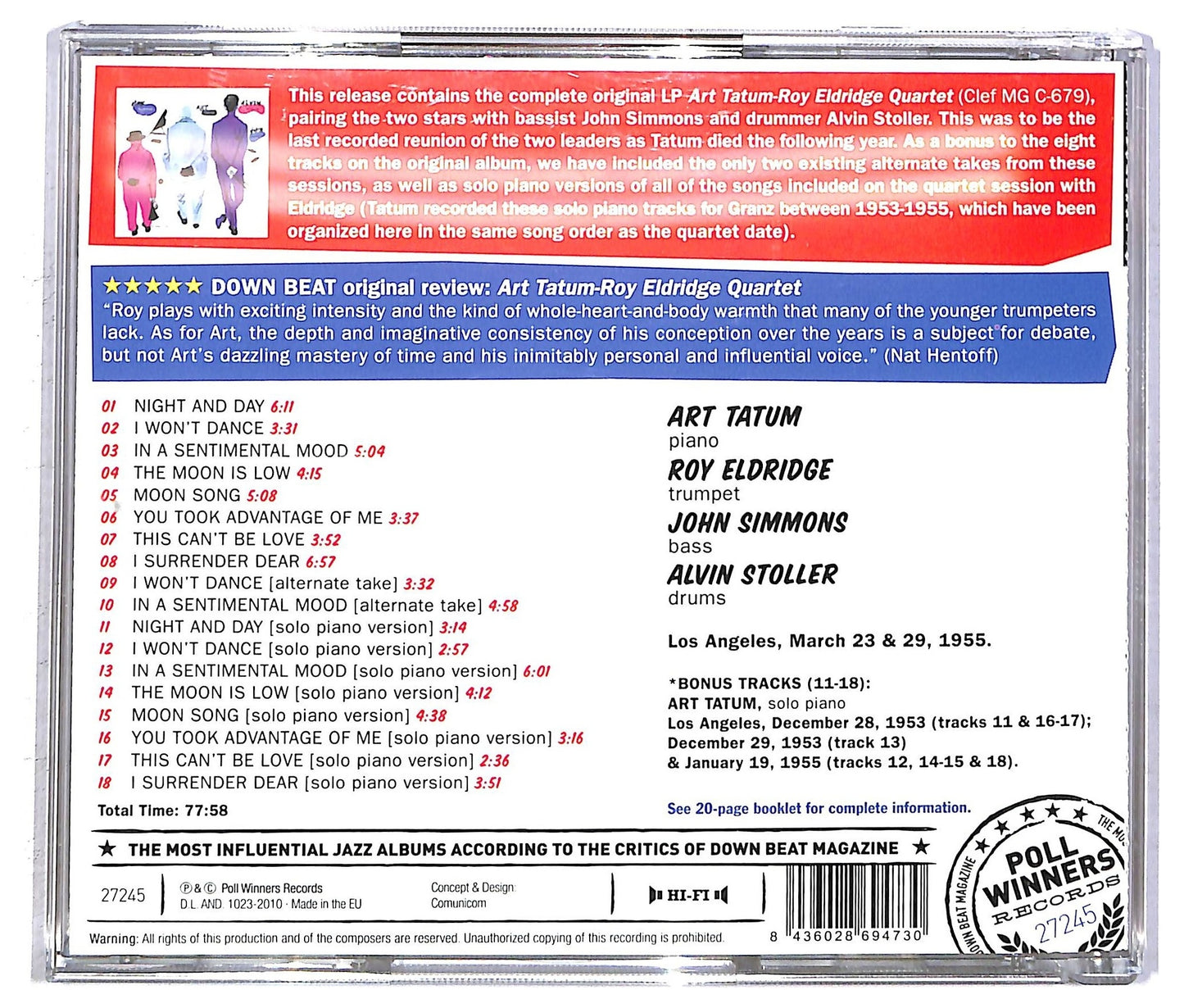 EBOND Art Tatum, Roy Eldridge - Art Tatum Roy Eldridge Quartet CD CD093017