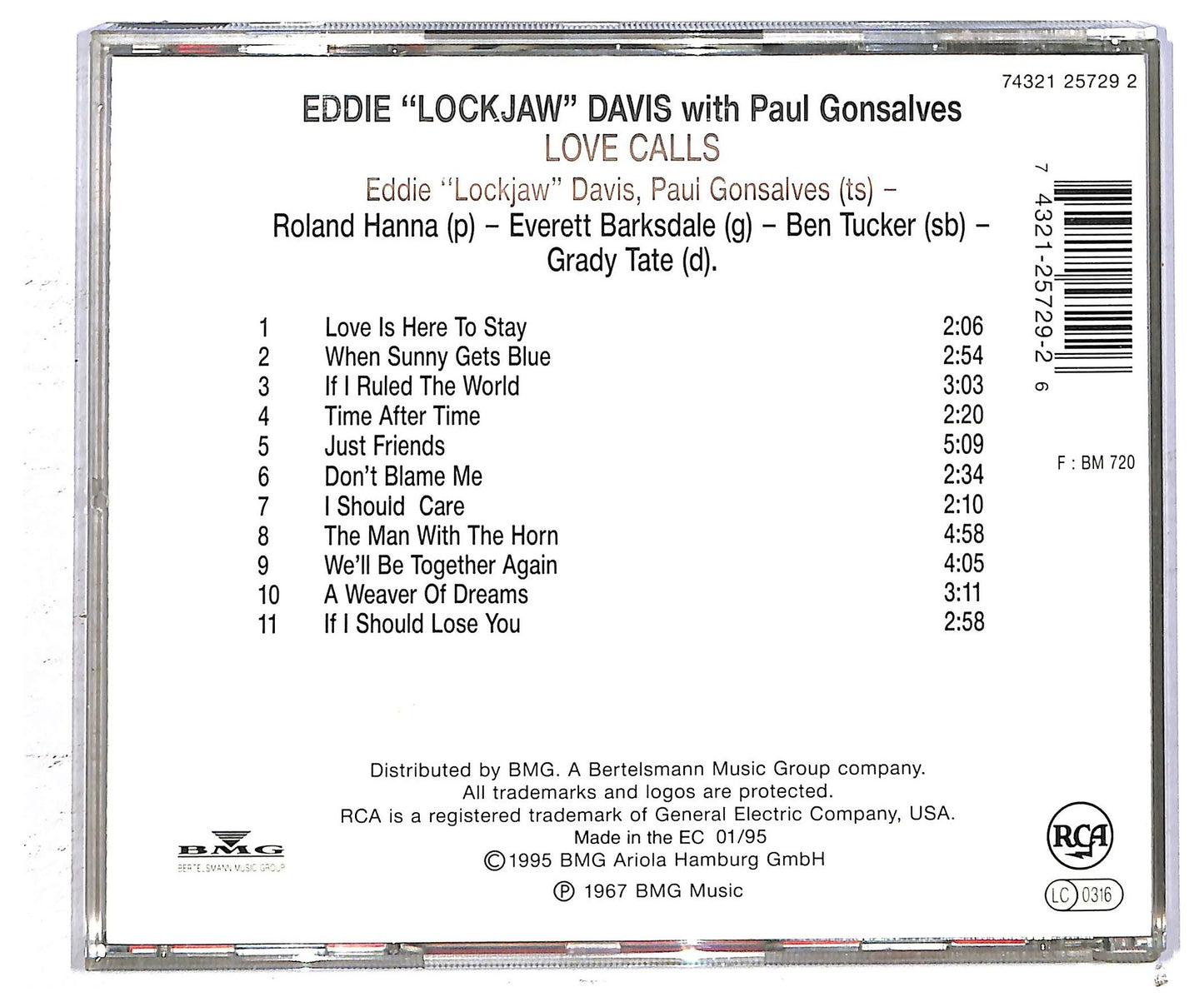 EBOND Eddie Lockjaw Davis - Love Calls CD CD093022