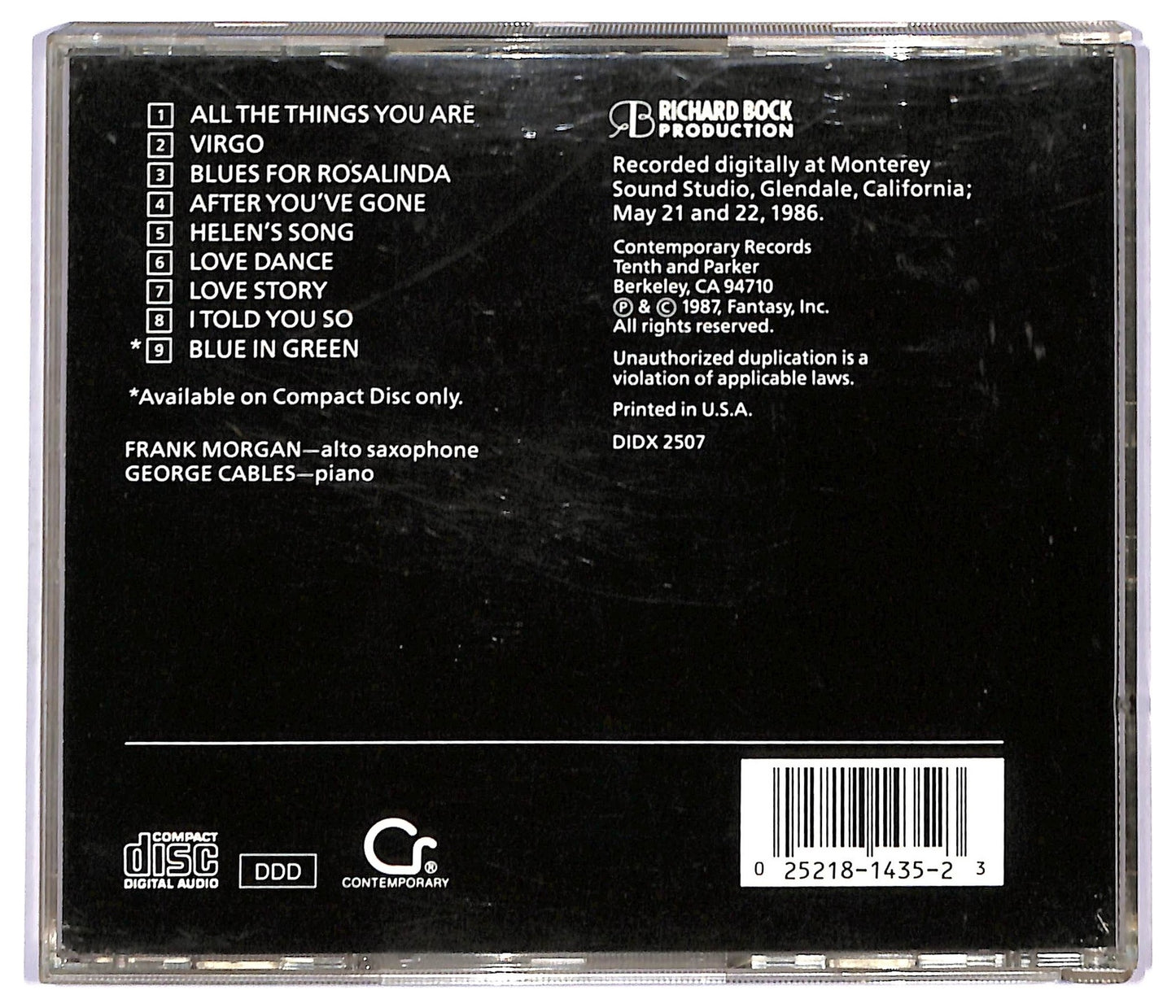 EBOND Frank Morgan George Cables - Double Image CD CD093130