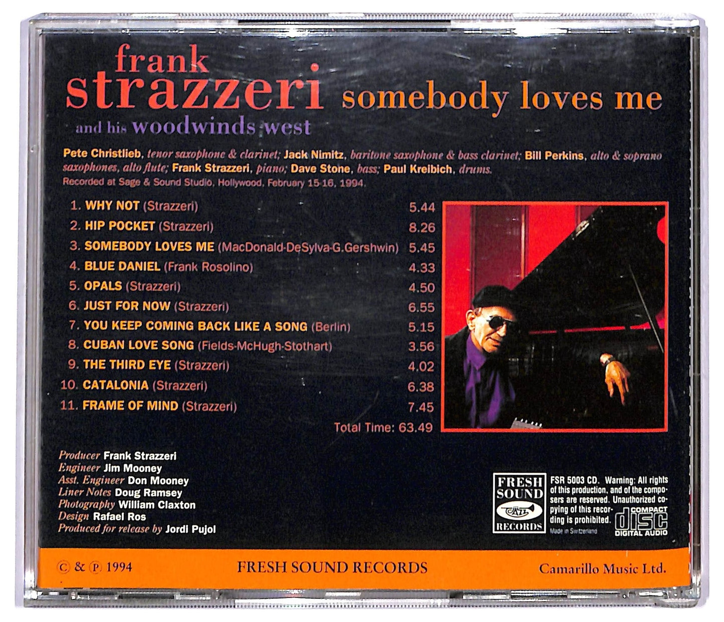 EBOND Frank Strazzeri And His Woodwinds West - Somebody Loves Me CD CD093136