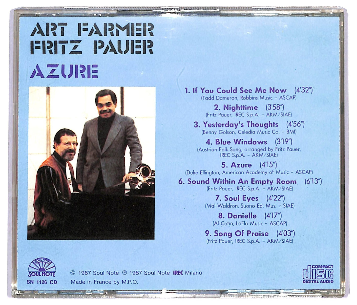 EBOND Art Farmer Fritz Pauer - Azure CD CD093143