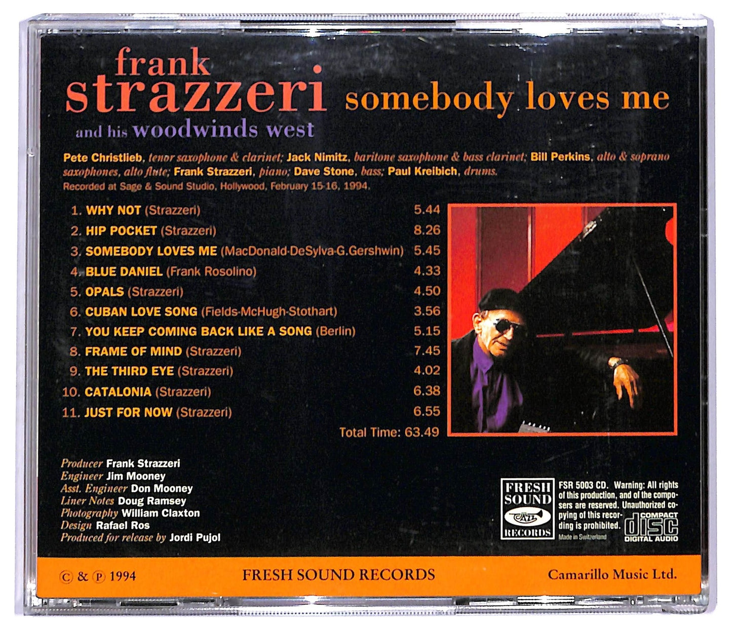EBOND Frank Strazzeri And His Woodwinds West - Somebody Loves Me CD CD093156