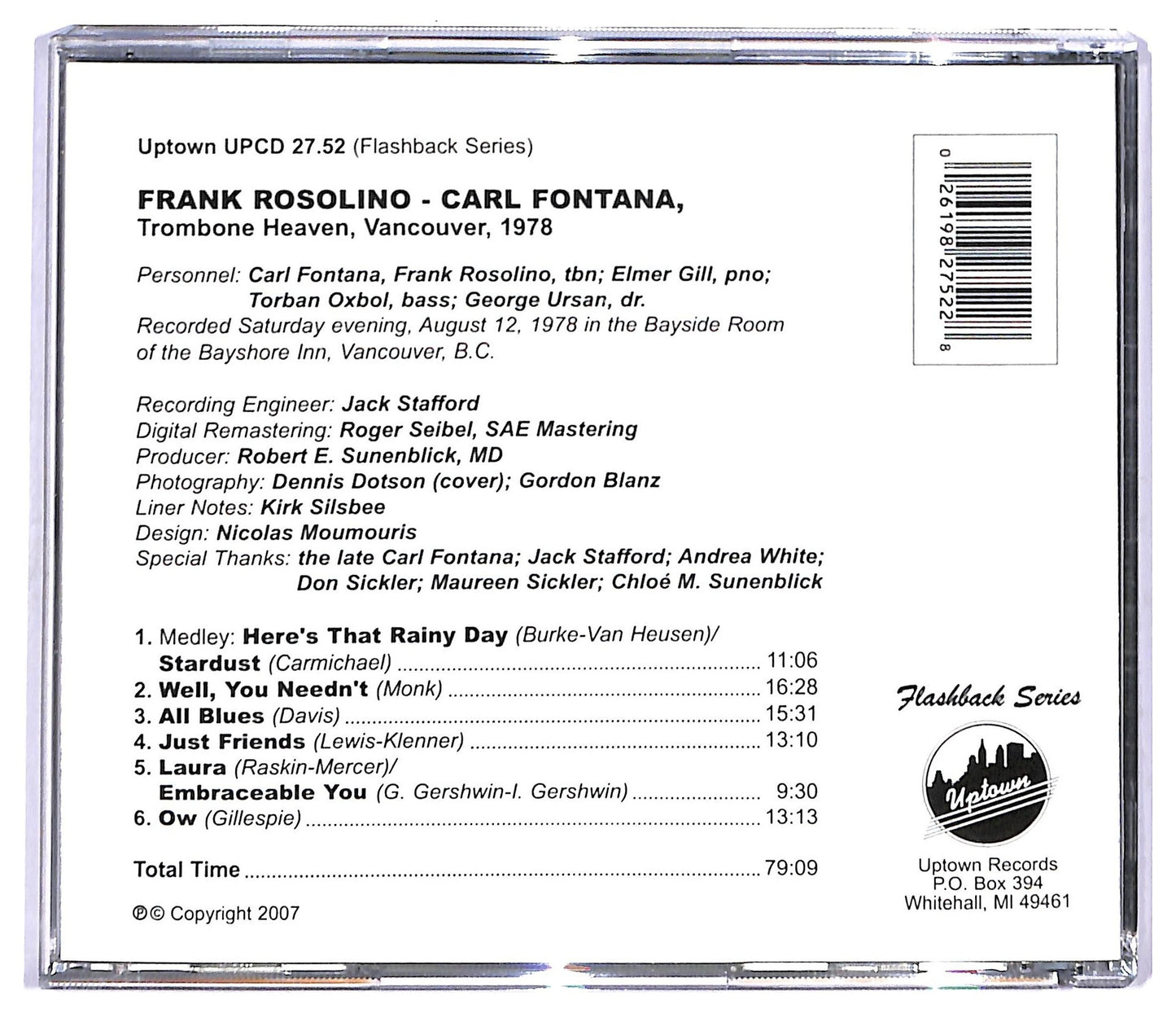 EBOND Frank Rosolino Carl Fontana - Trombone Heaven Vancouver 1978 CD CD093157