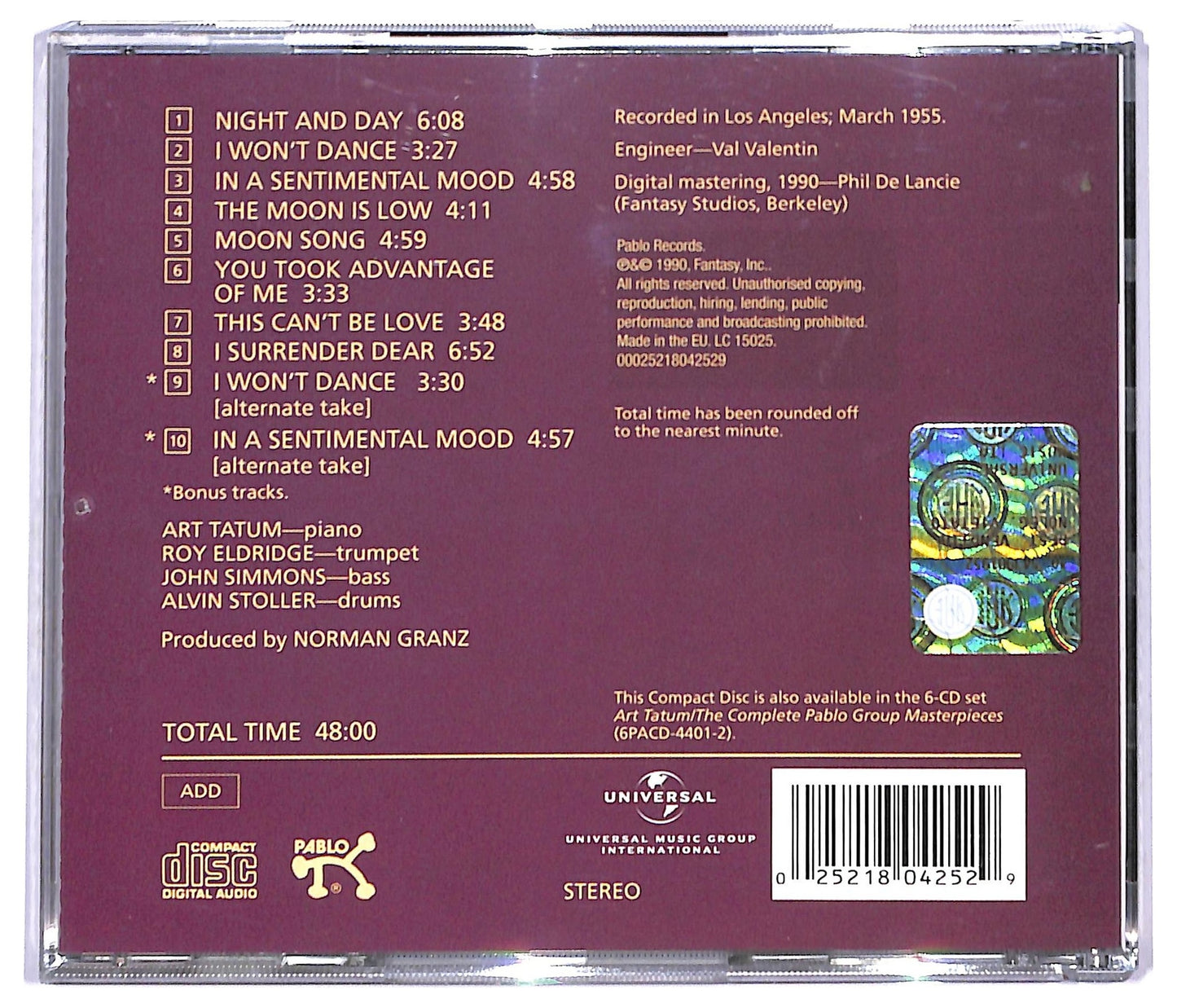 EBOND Art Tatum - The Tatum Group Masterpieces, Vol. 2 CD CD093160