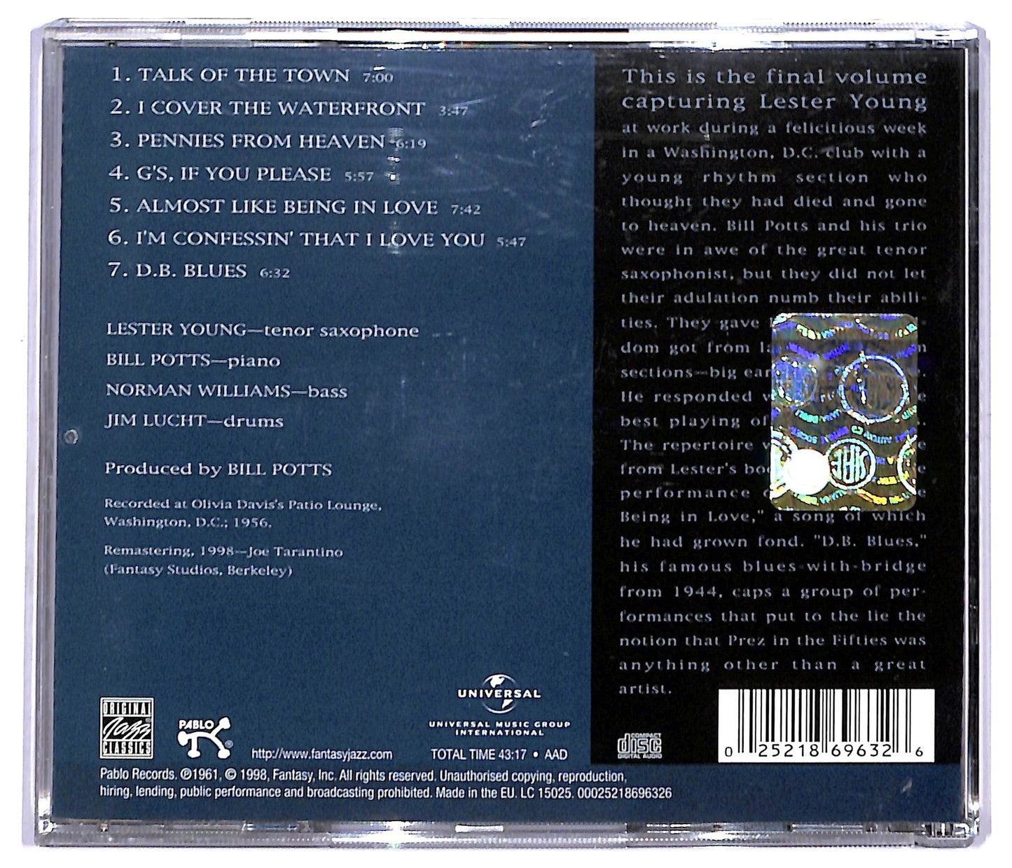 EBOND Lester Young - In Washington, D.C. 1956, Vol. 4 CD CD093208