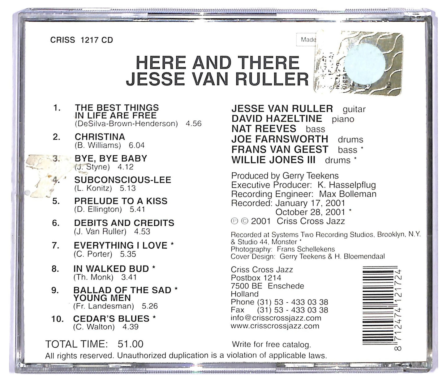 EBOND Jesse Van Ruller - Here And There CD CD093223