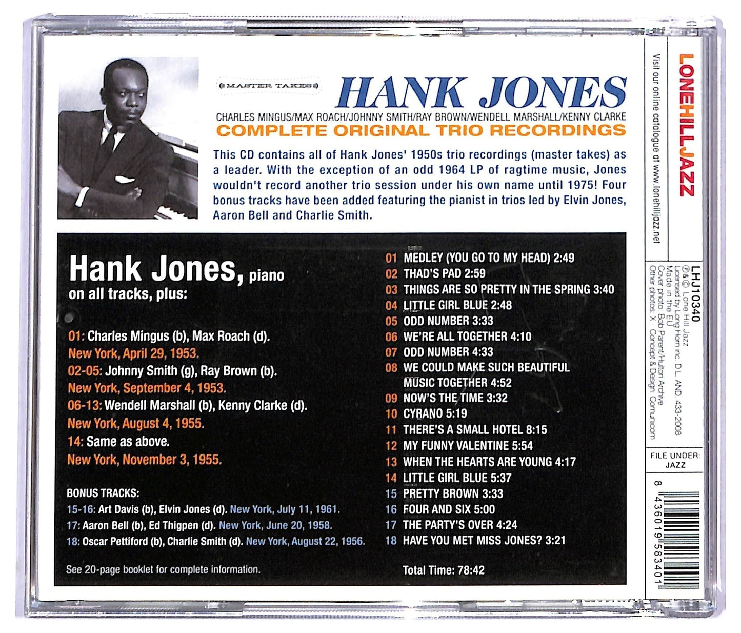 EBOND Hank Jones - Complete Original Trio Recordings CD CD093262