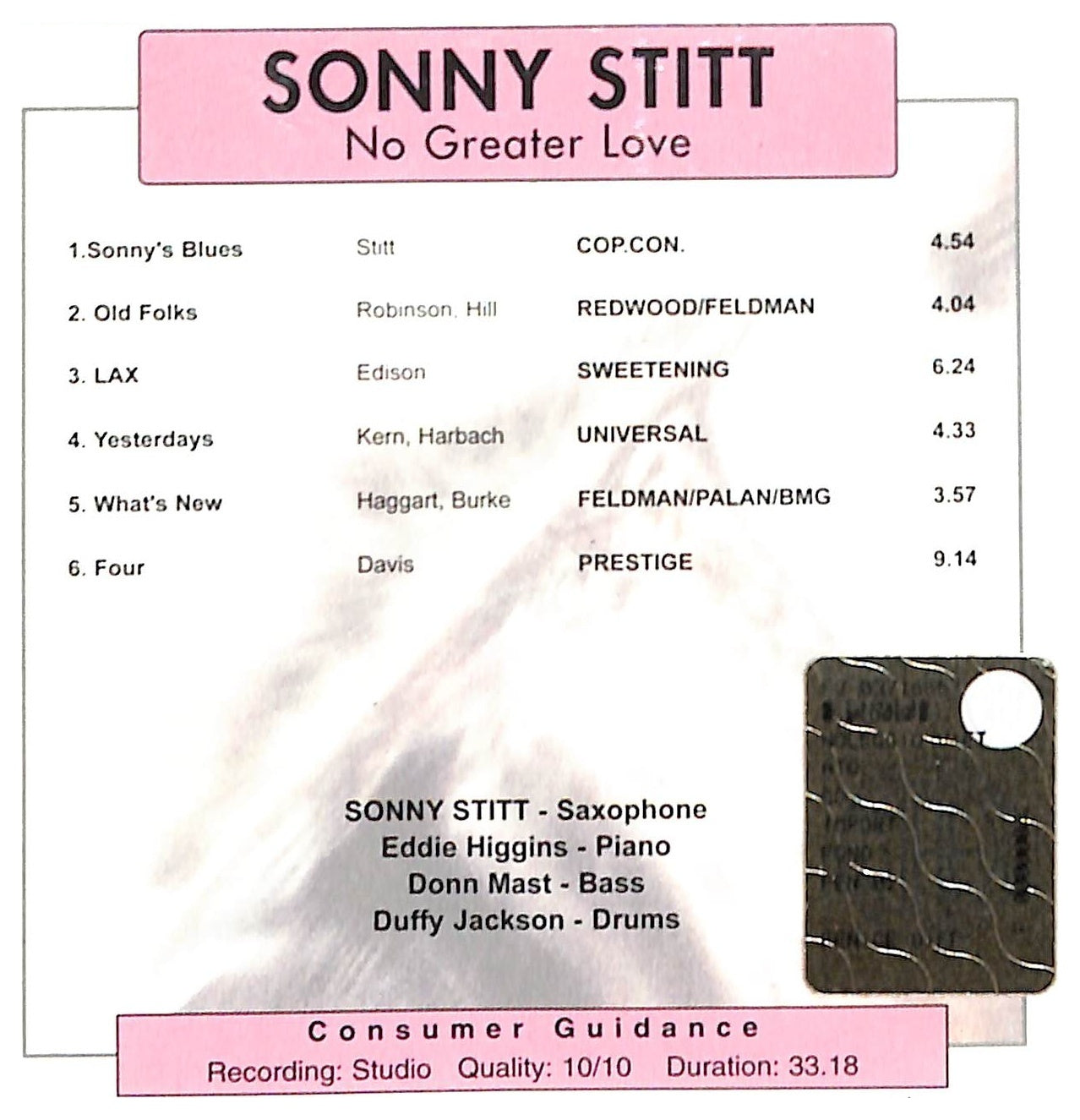 EBOND Sonny Stitt - No Greater Love CD CD093317