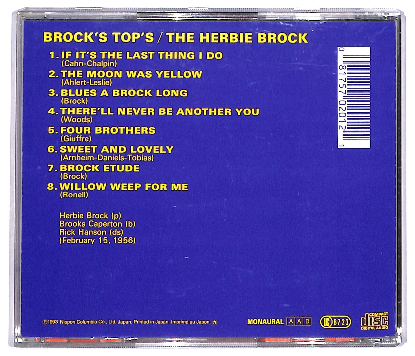 EBOND The Herbie Brock Trio - Brock's Tops CD CD093334